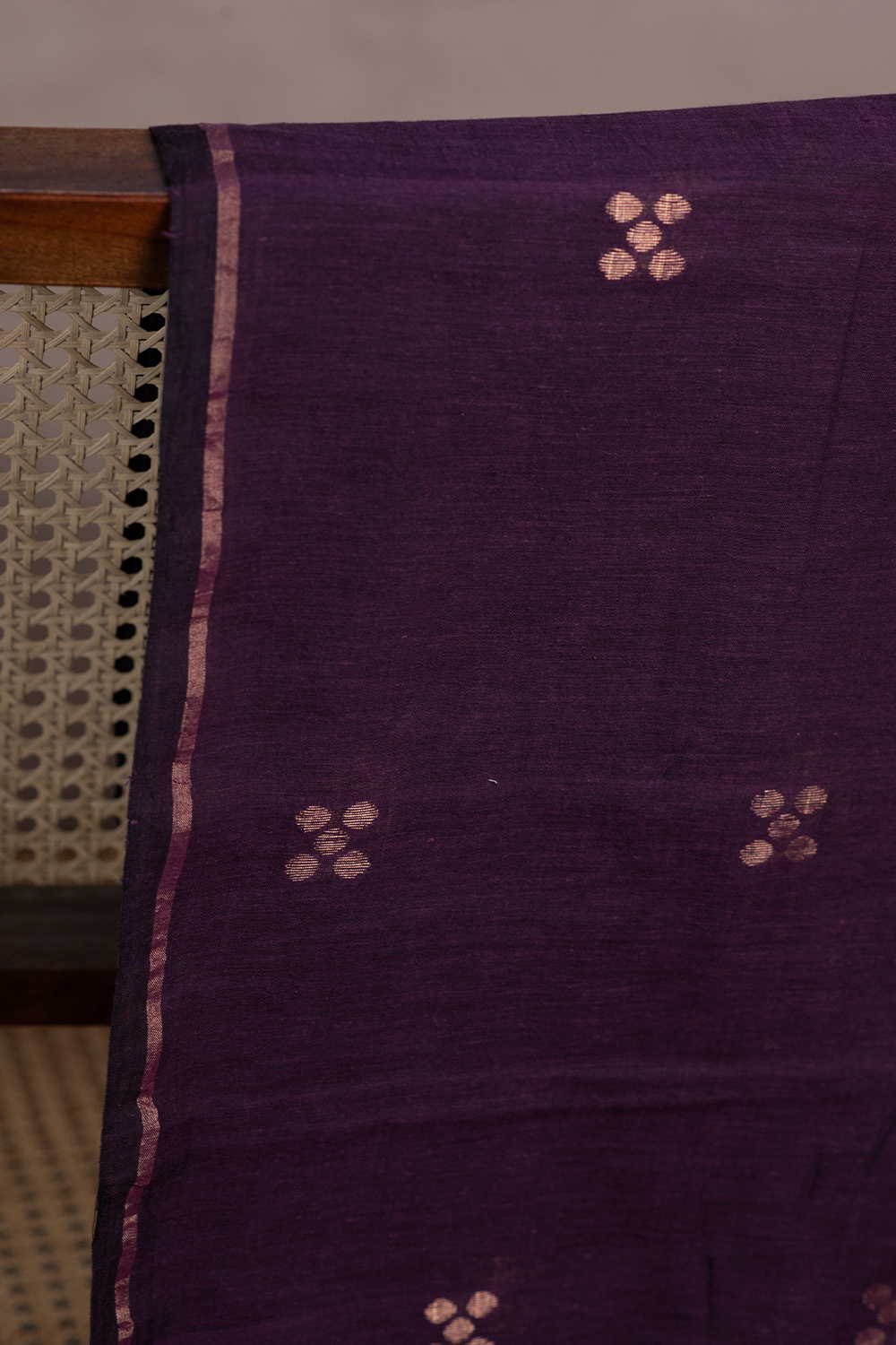 5 Square Butta Jamdani Cotton Fabric - Image 2