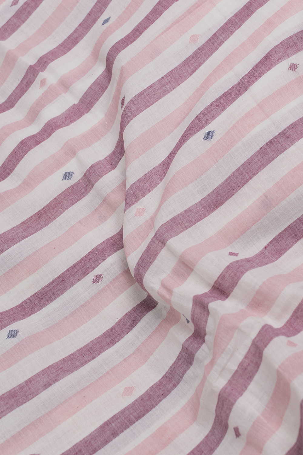Pastel Stripe Jamdani Cotton Fabric - Image 3