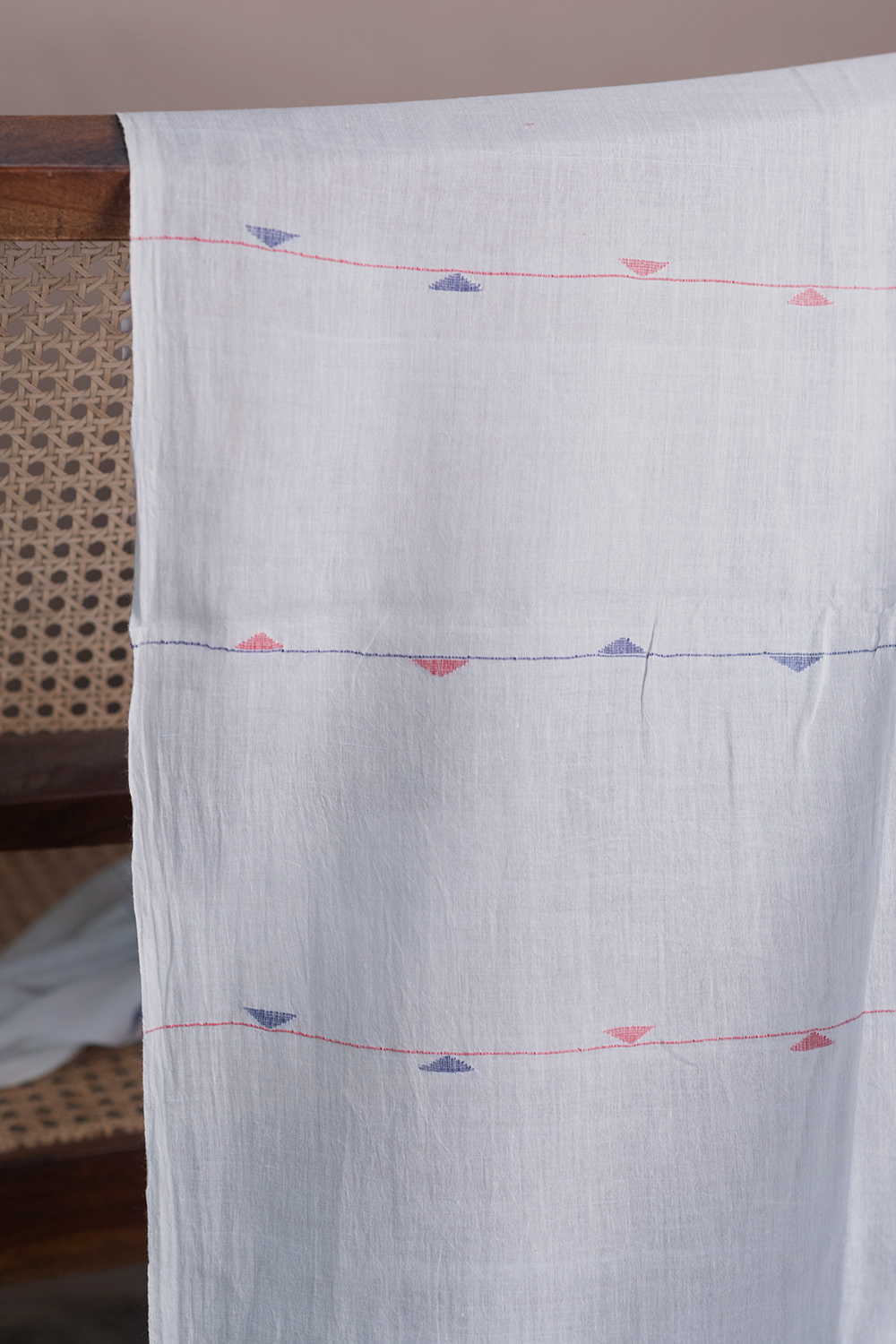 Ice Blue Jamdani Cotton Fabric - Image 2