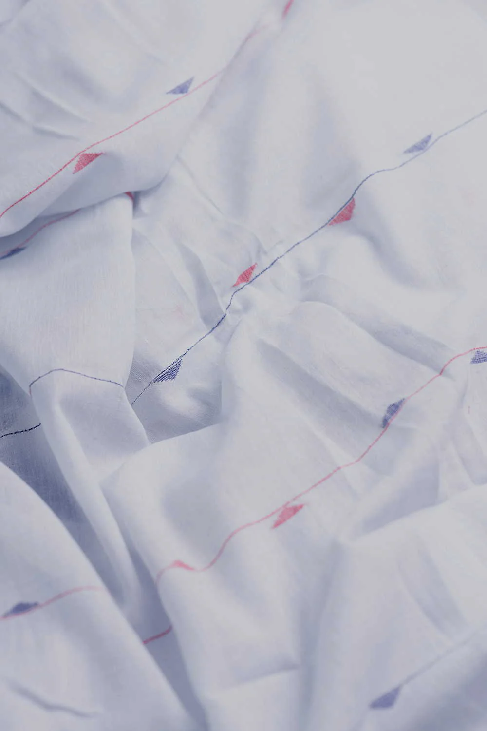 Ice Blue Jamdani Cotton Fabric - Image 3