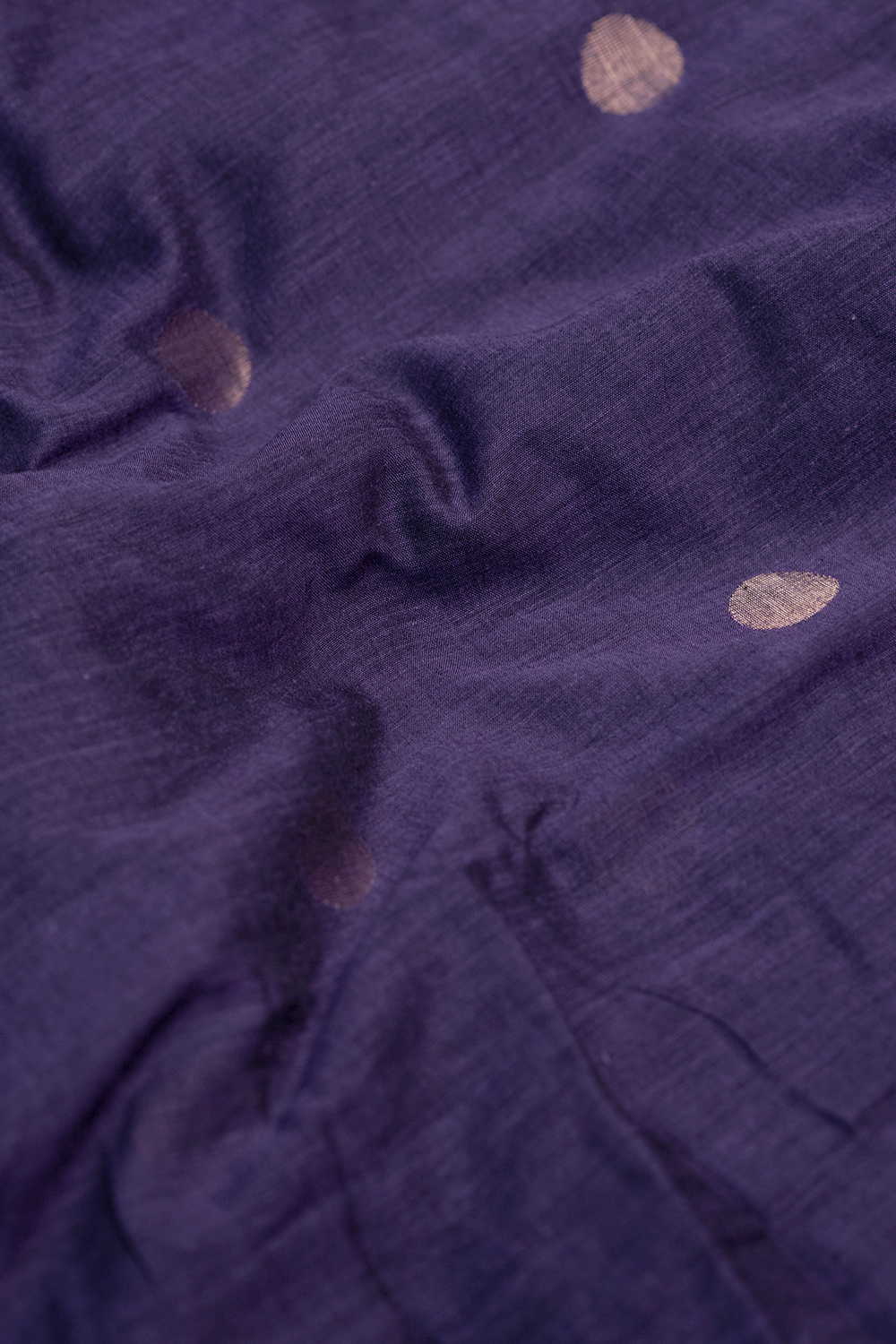 Zari Polka - Purple Jamdani Cotton Fabric - Image 3