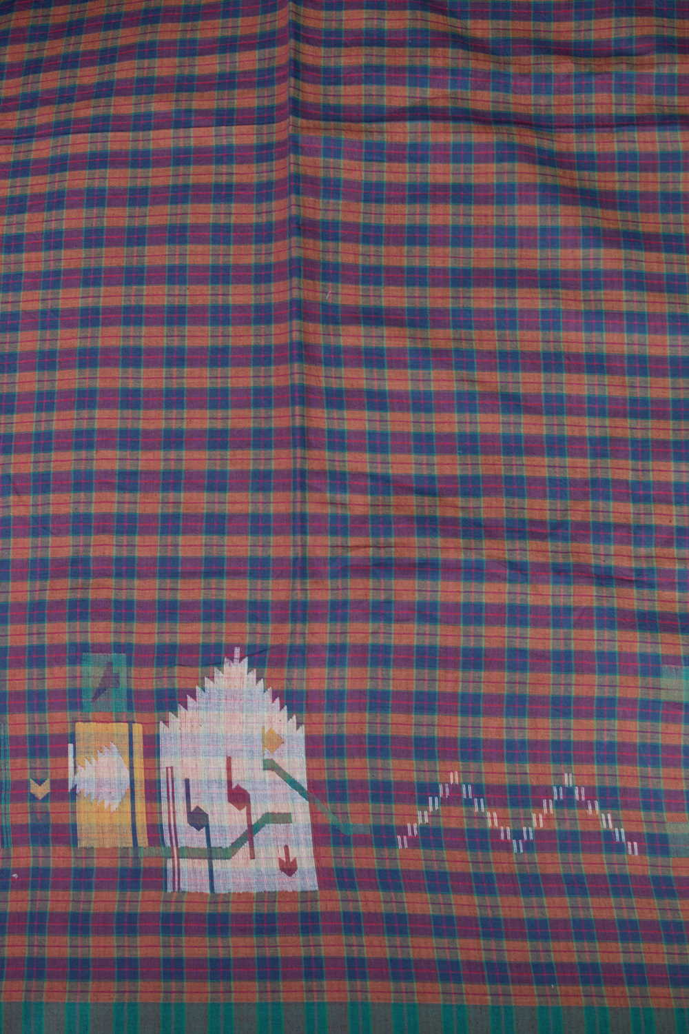 Multi-Colored with Border Jamdani Cotton Fabric - Image 4