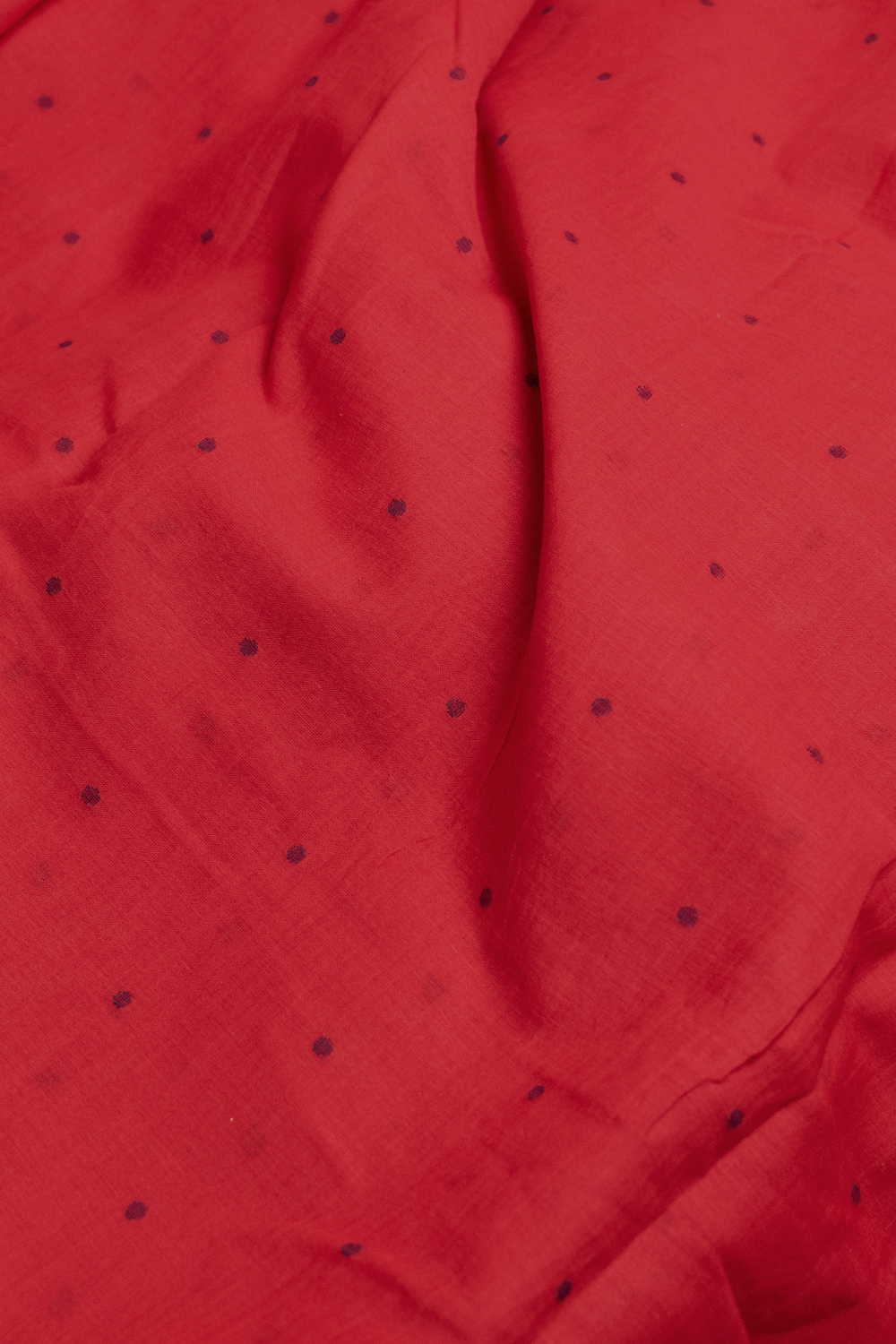 Dark Red with Tiny Butta Jamdani Cotton Fabric - Image 3