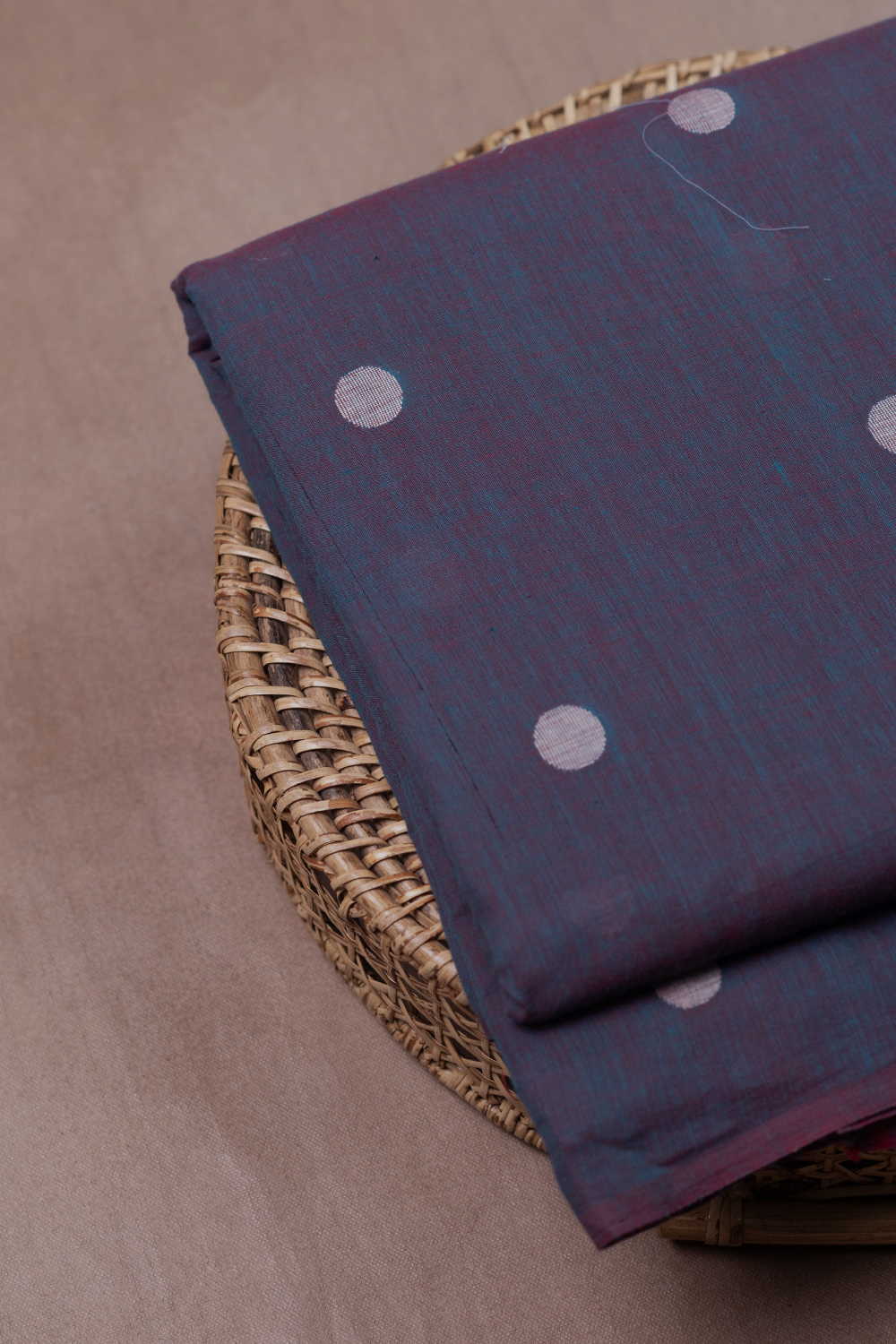 Dual Shaded Purple with Butta Jamdani Cotton Fabric - Image 2