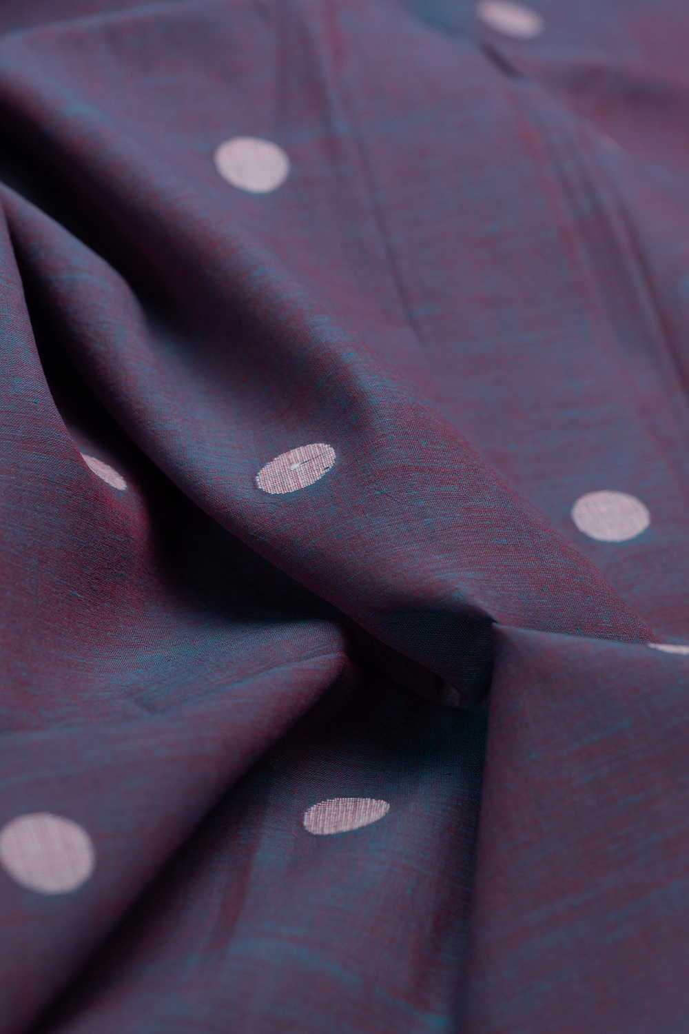 Dual Shaded Purple with Butta Jamdani Cotton Fabric - Image 3