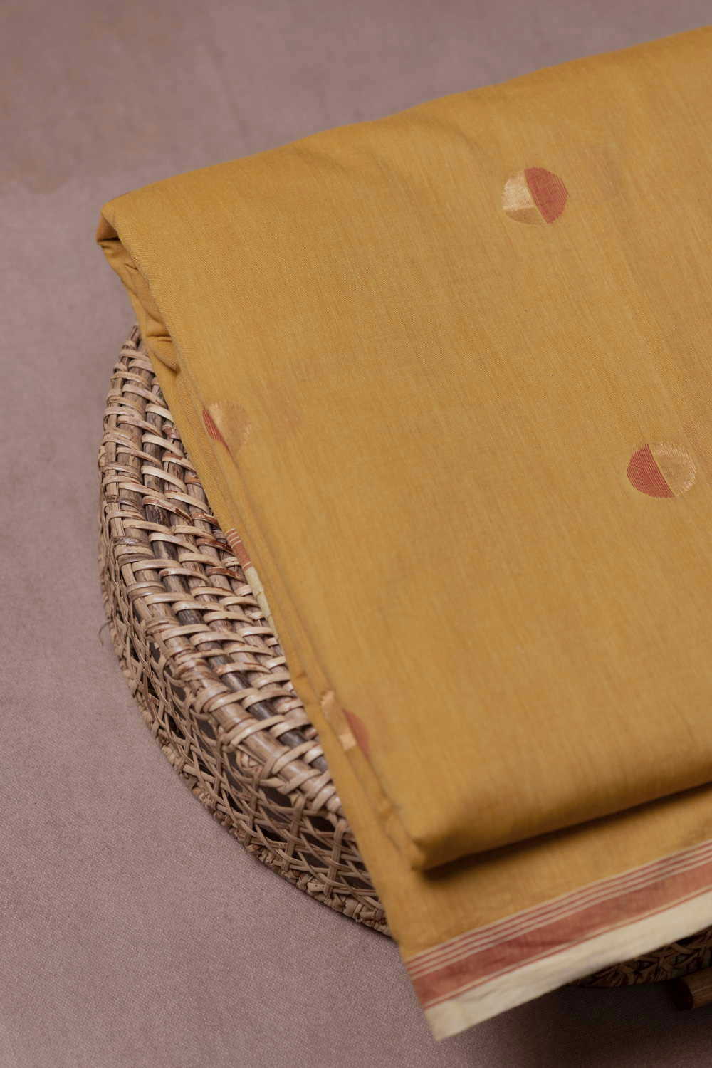 Yellow Jamdani Cotton Fabric