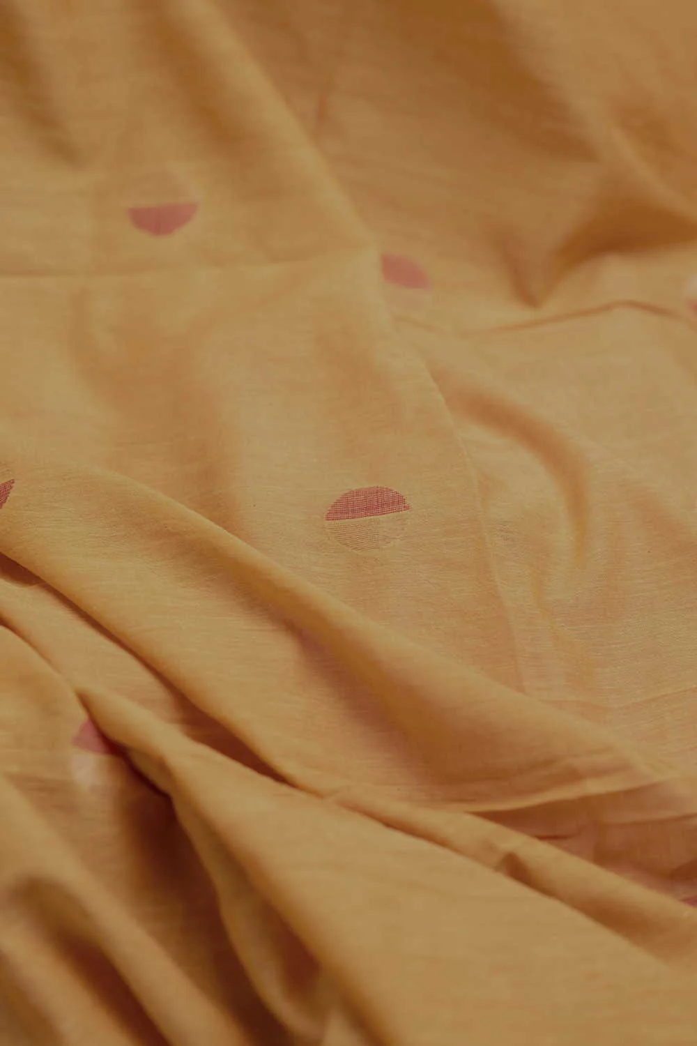 Yellow Jamdani Cotton Fabric - Image 2