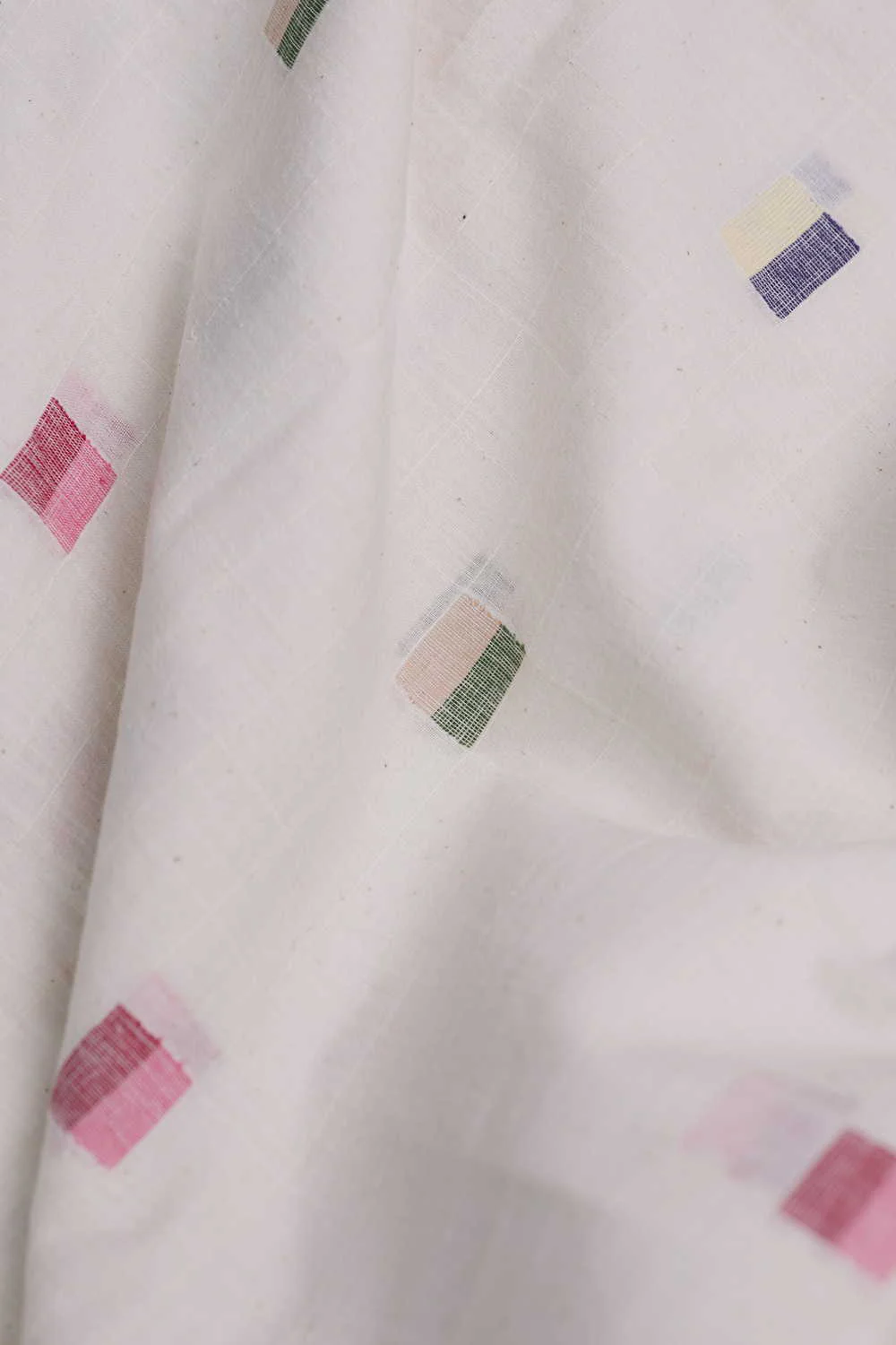 Playful Pixel Buttas Jamdani Cotton Fabric