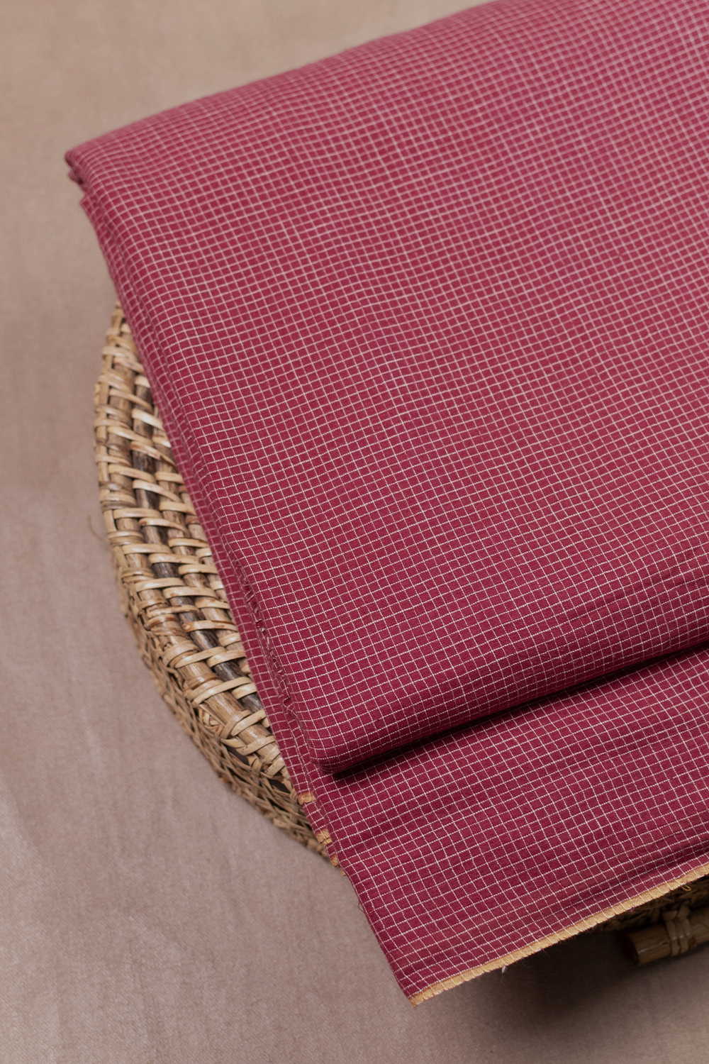 Micro Checks Handwoven Cotton Fabric