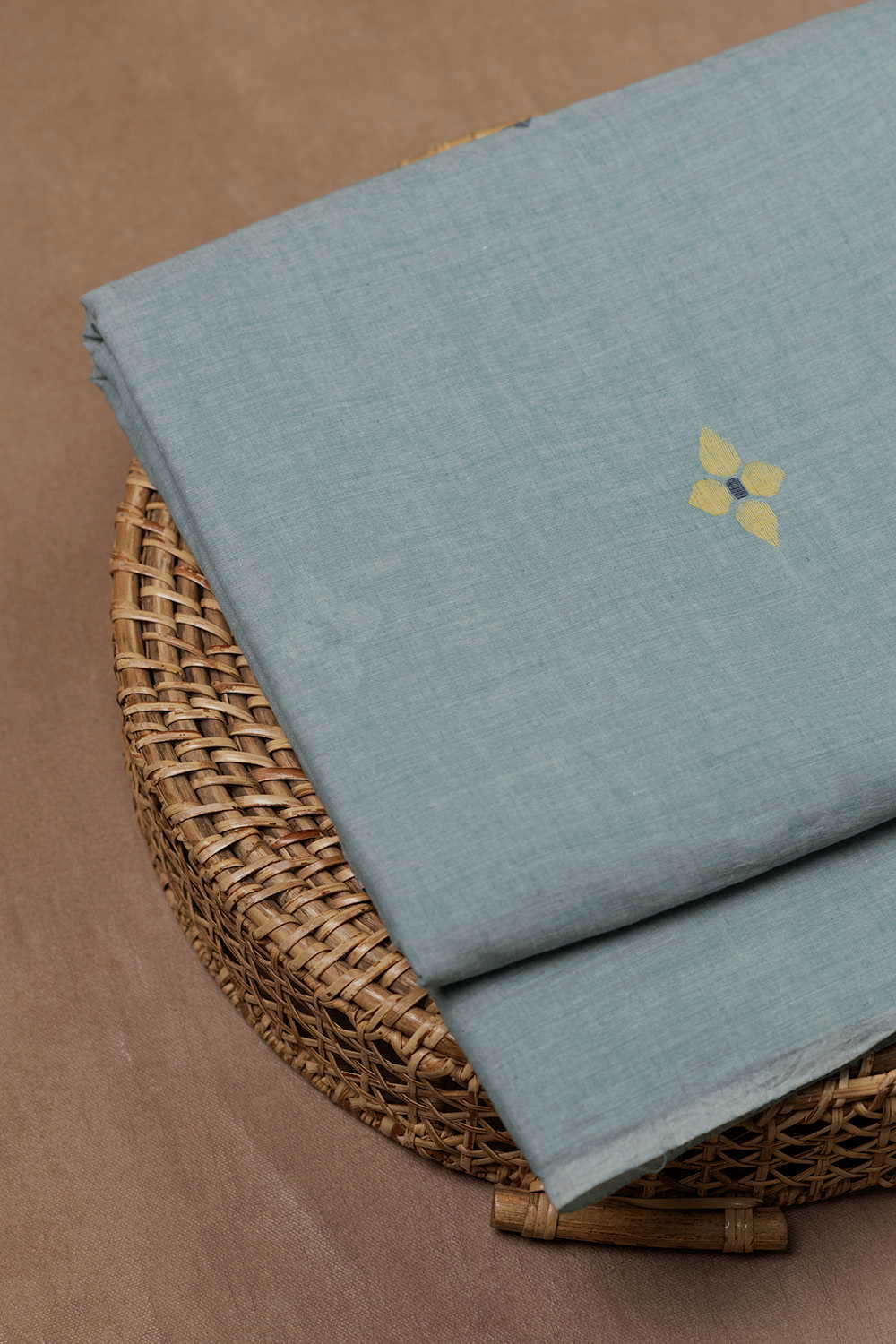 Buttas - Shade of Green Jamdani Cotton Fabric