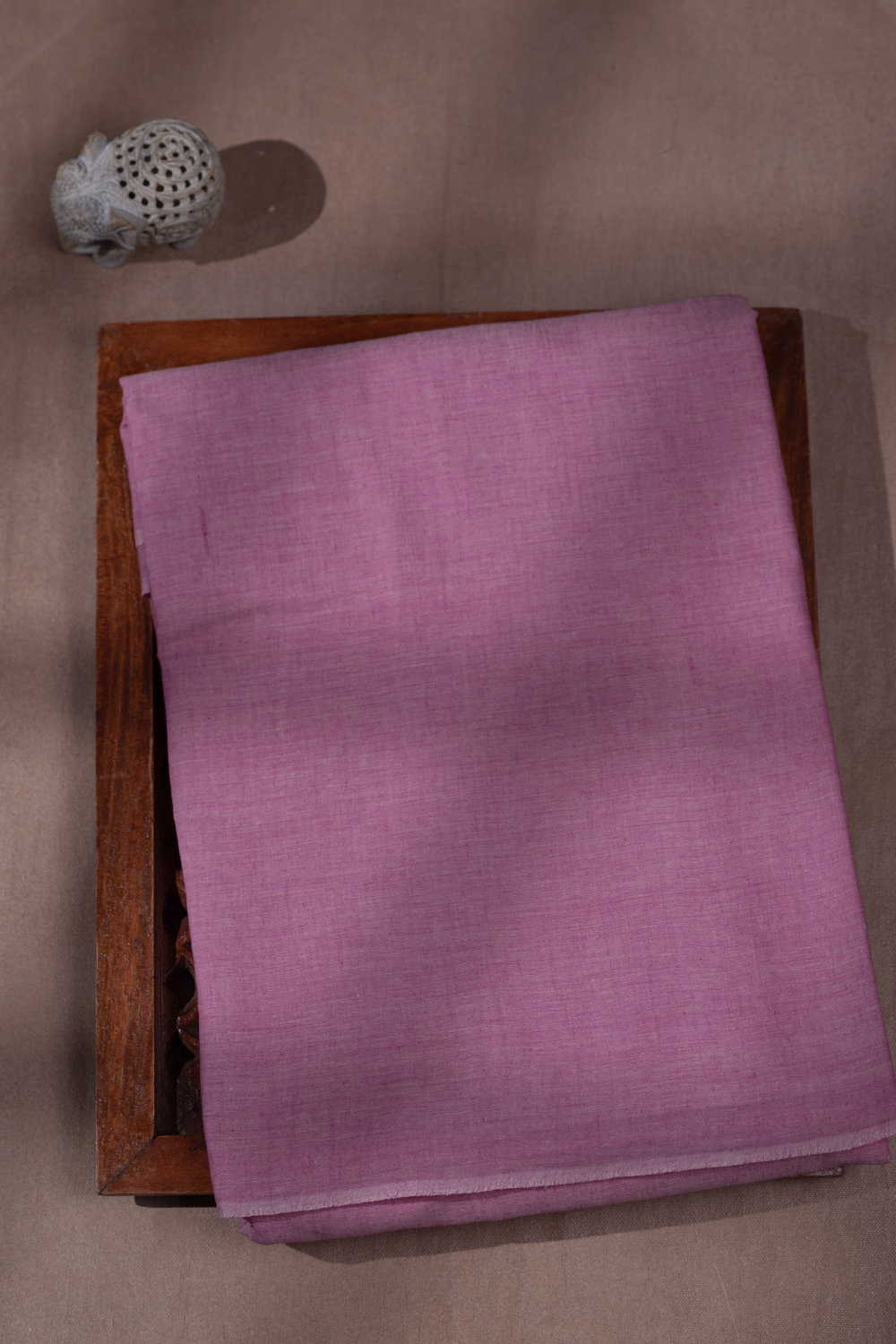 Plain Pink Handwoven Mul Cotton Saree