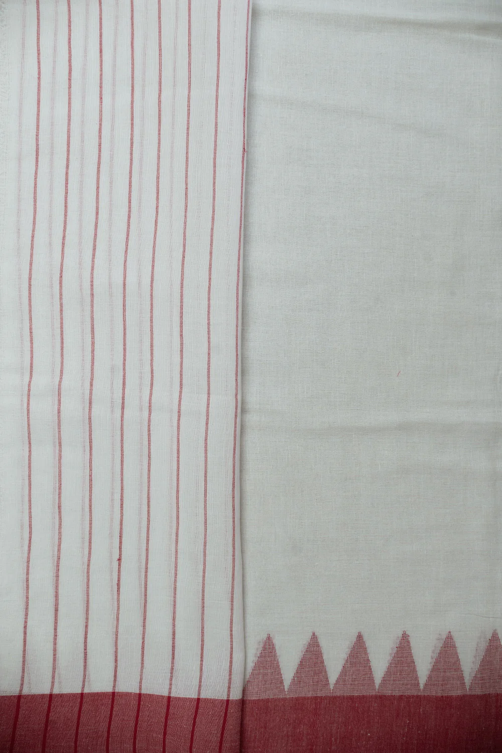 Oatmeal Cream Jamdani Cotton saree - Image 4