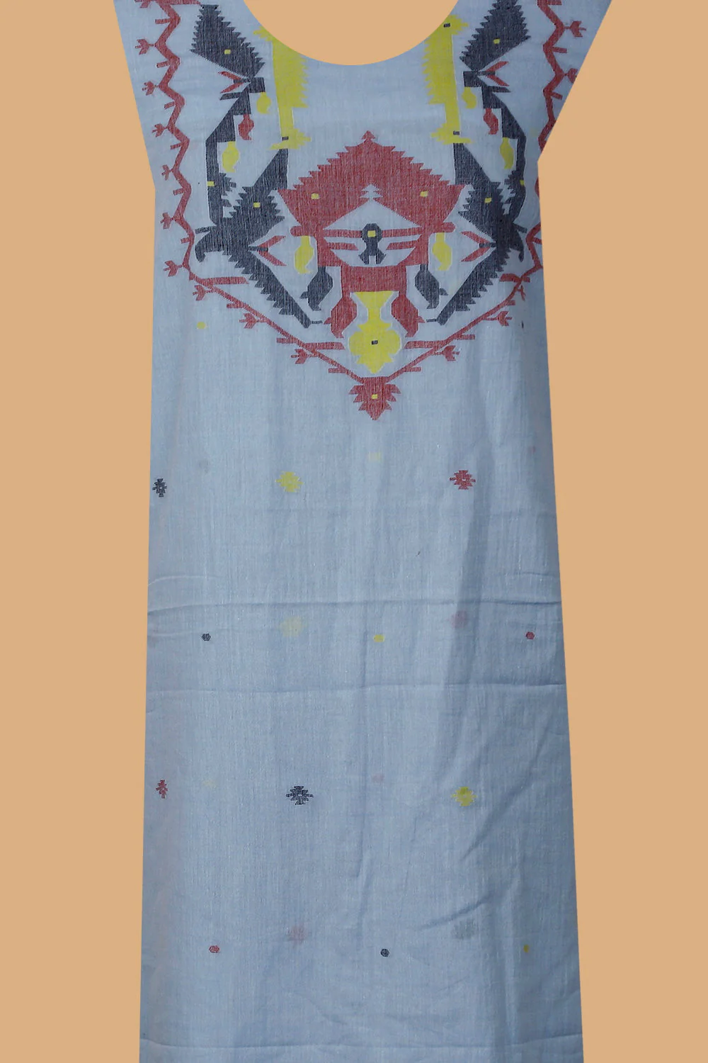 Baby Blue Jamdani Kurta Fabric - Image 4