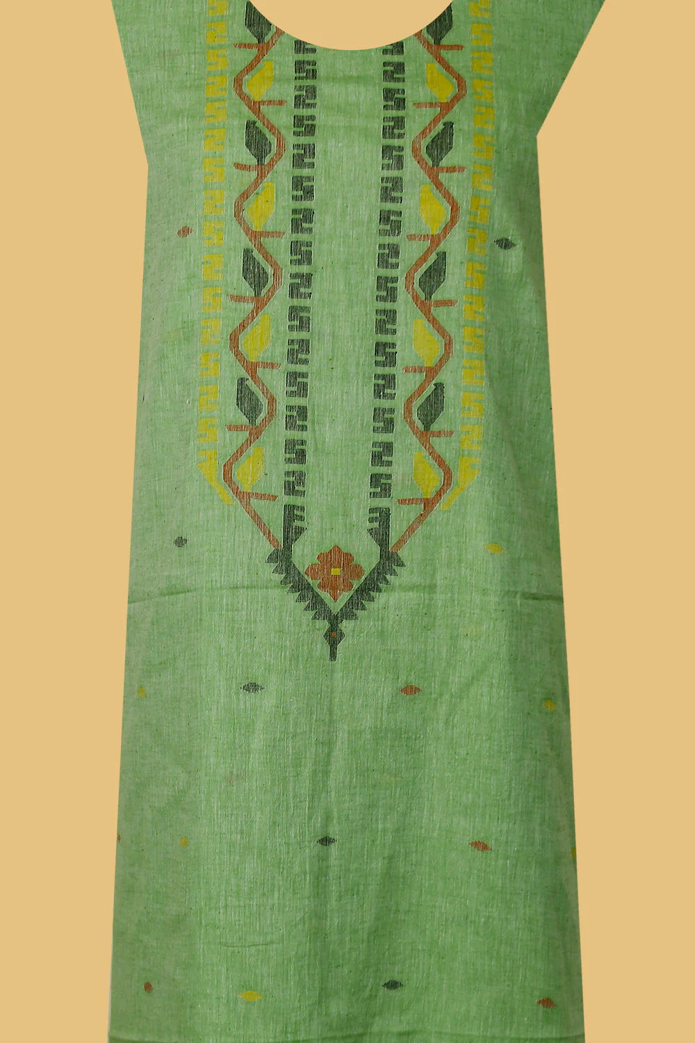 Light Green Jamdani Kurta Fabric - Image 4