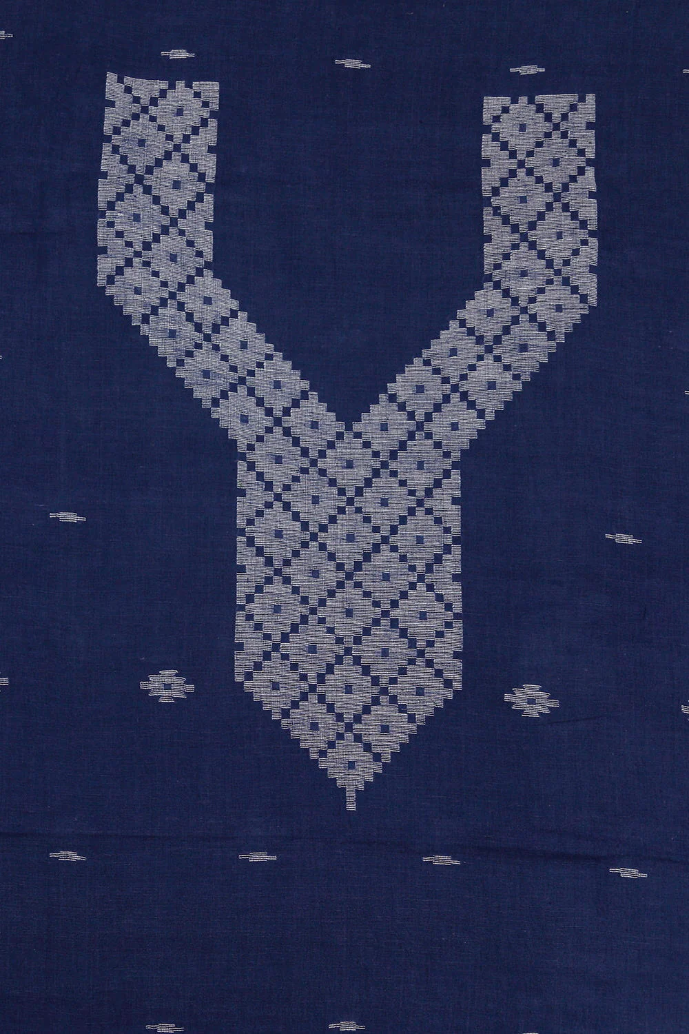Indigo Blue Jamdani Kurta Fabric - Image 3