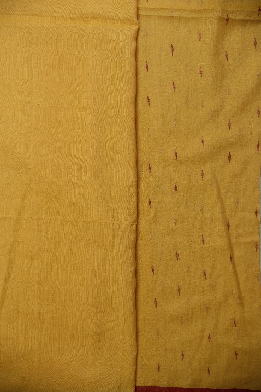 Yellow Jamdani Tussar Cotton saree - Image 4