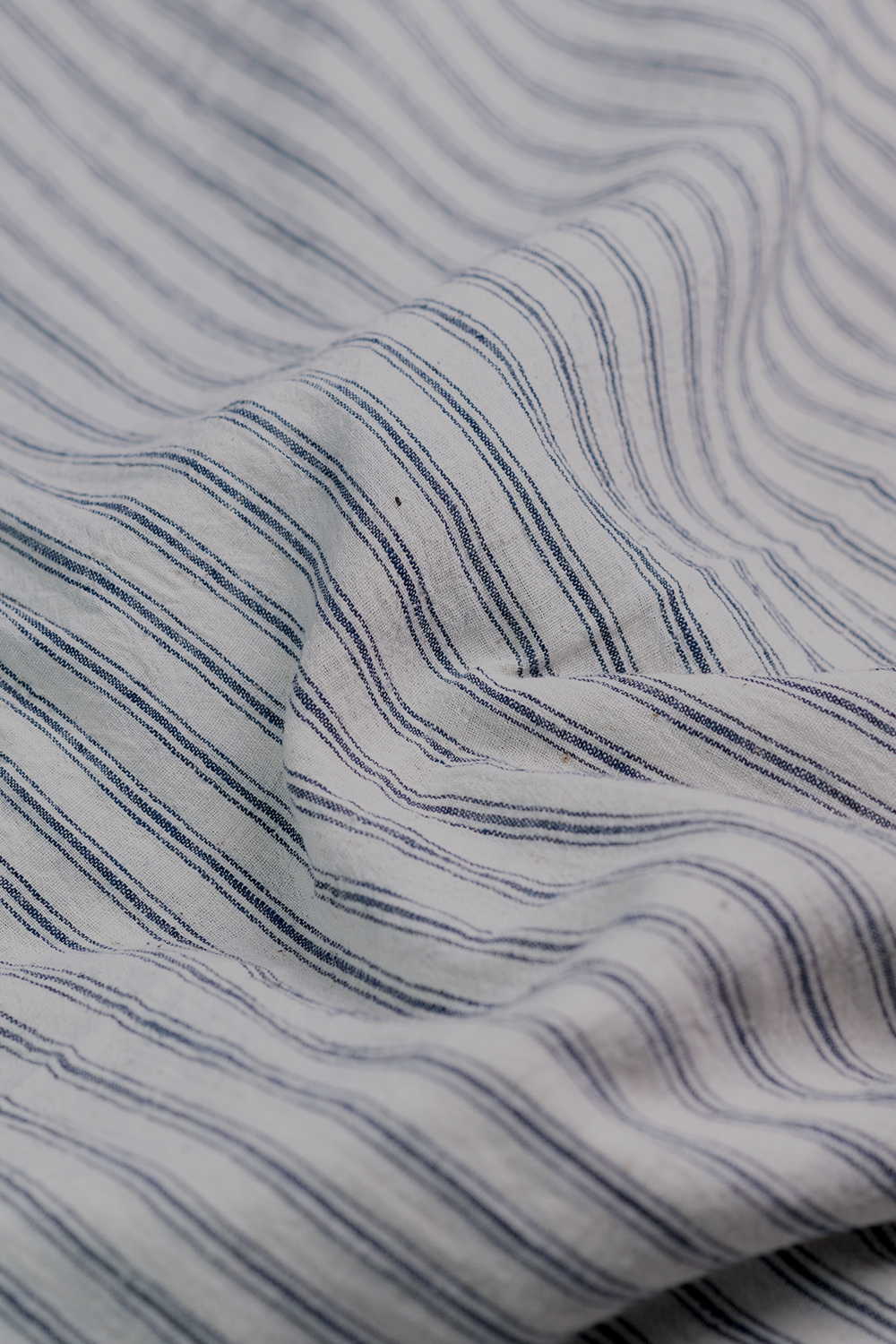 Fine Stripes on Daisy Cream Kala Cotton Fabric - Image 3