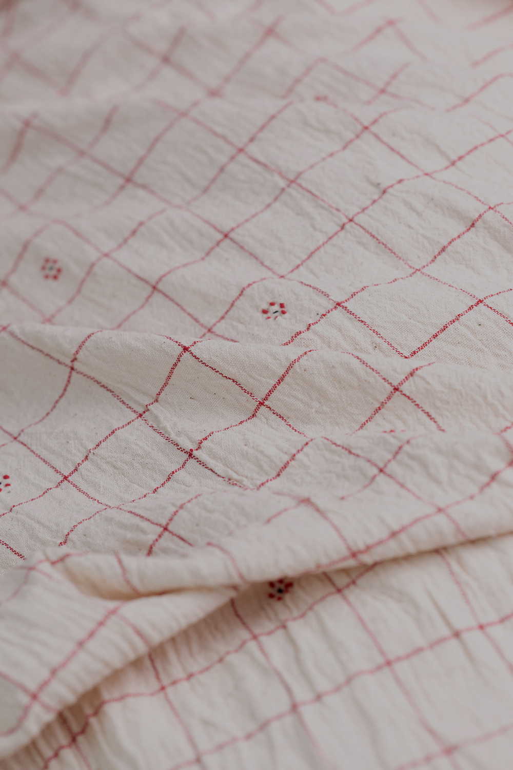 Checks with Butta Kala Cotton Fabric - Image 2