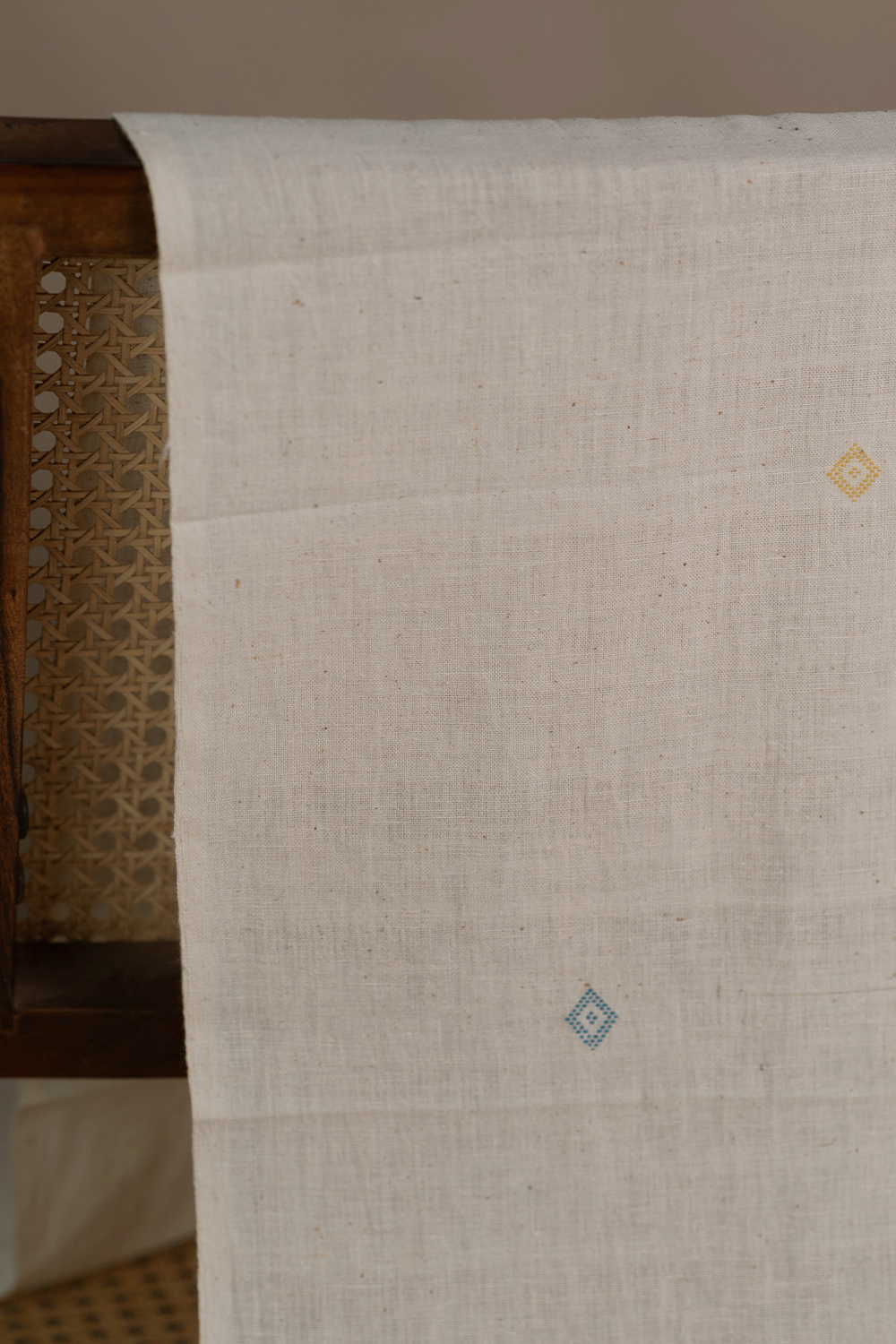 Yellow & Blue Butta Kala Cotton Fabric - Image 2