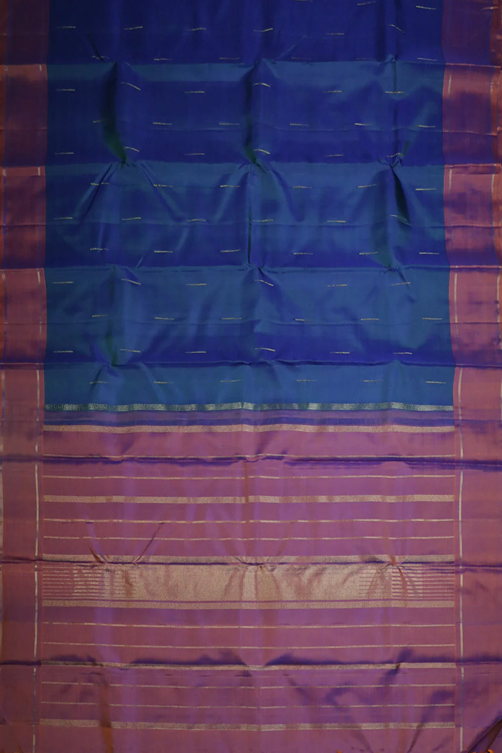 Deep Blue Kanchipuram Silk Saree - Image 2