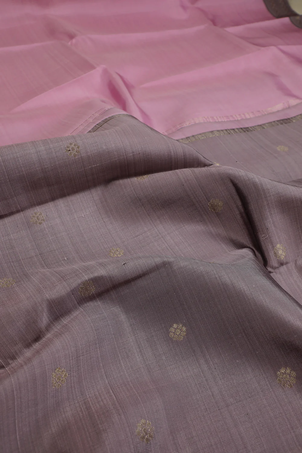 Thulian Pink Kanchi Silk Saree - Image 3