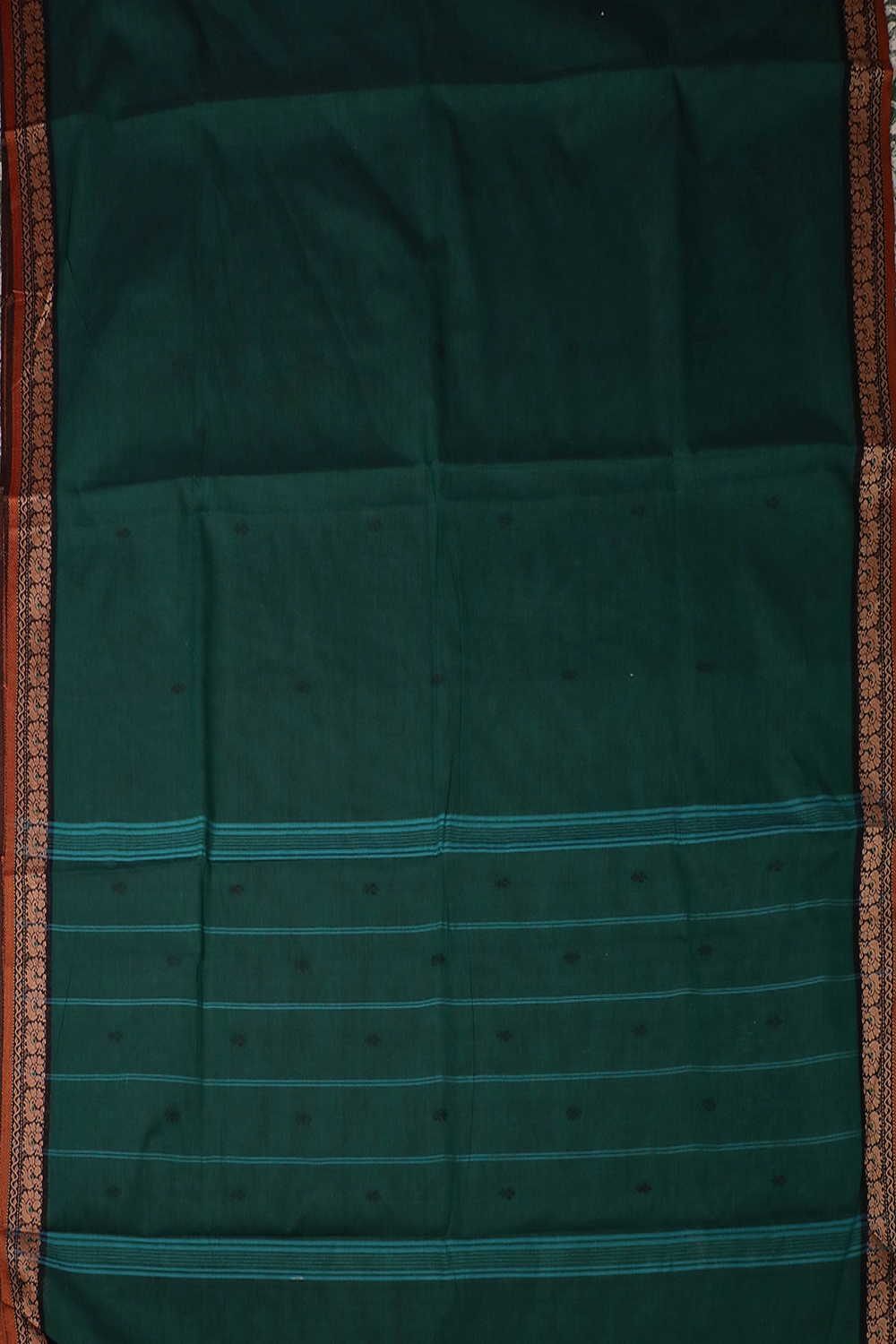 Deep Green Kanchipuram Cotton saree - Image 2