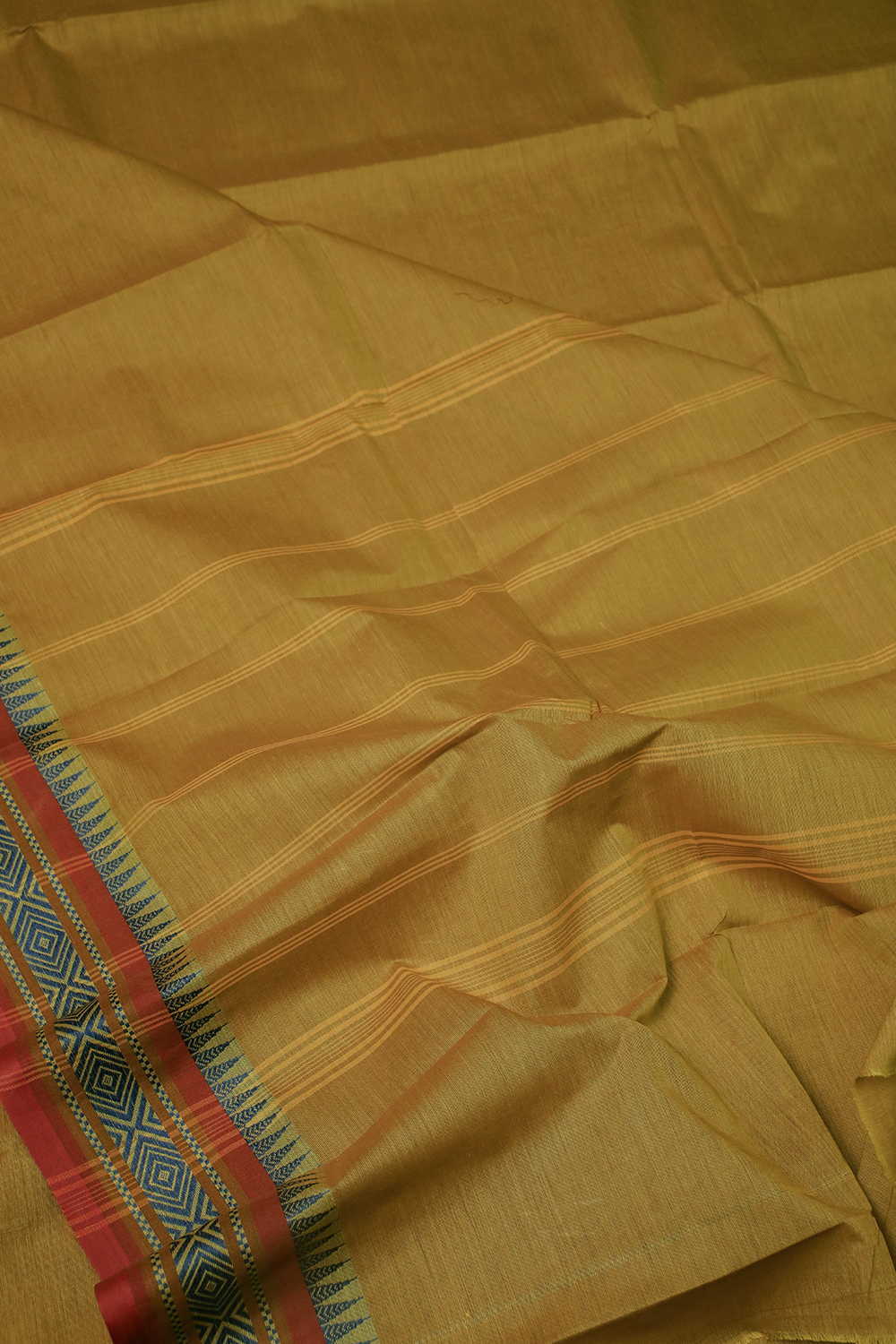 Munsell Yellow Kanchipuram Cotton saree - Image 3