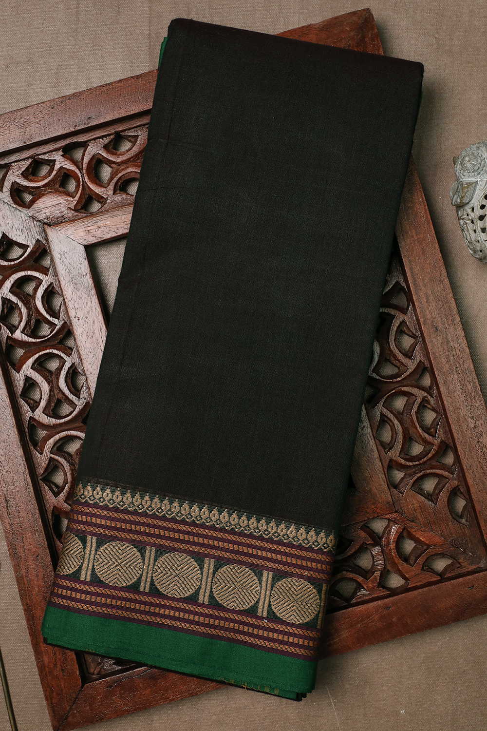 Shadowed Green Kanchipuram Cotton saree