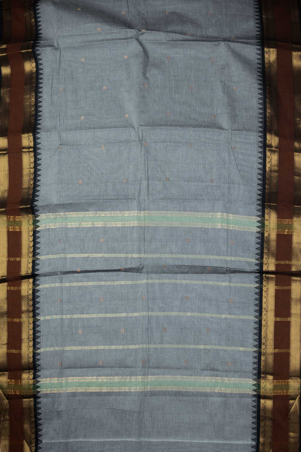 Pewter Grey Kanchipuram Cotton saree - Image 2
