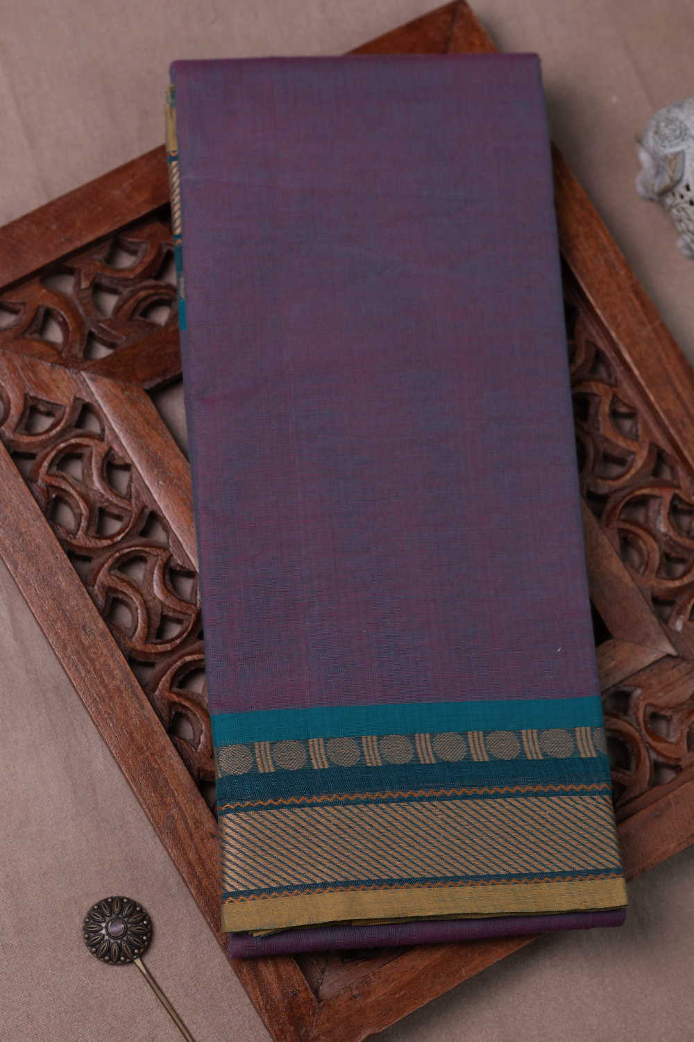 Dual Shaded Purple Kanchipuram Cotton saree