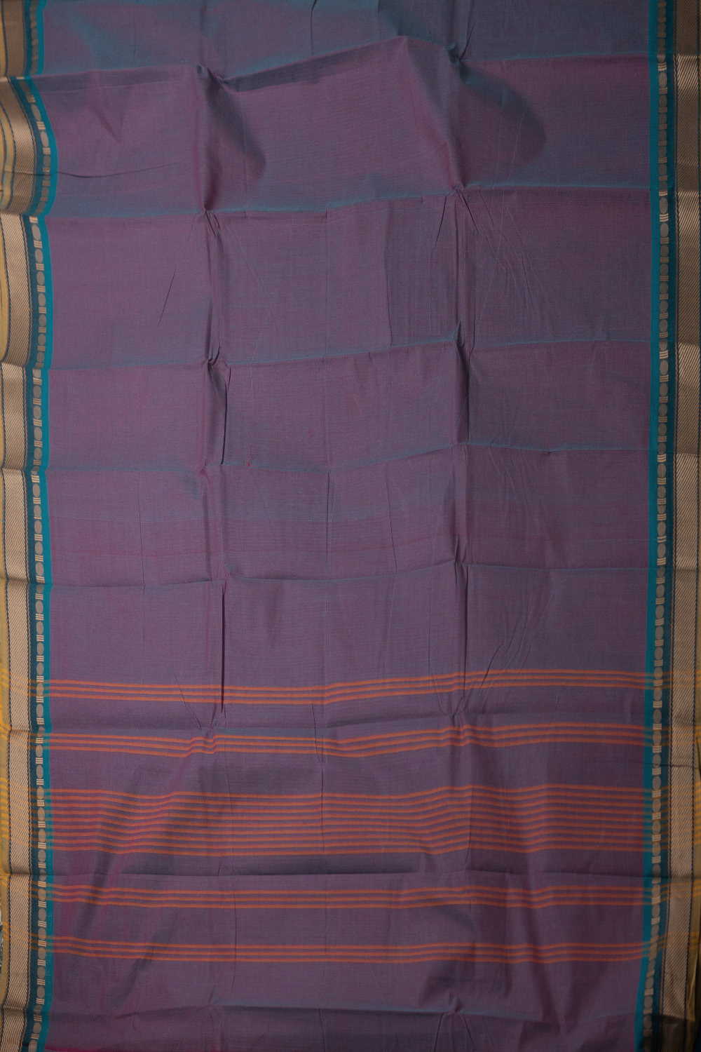Dual Shaded Purple Kanchipuram Cotton saree - Image 2