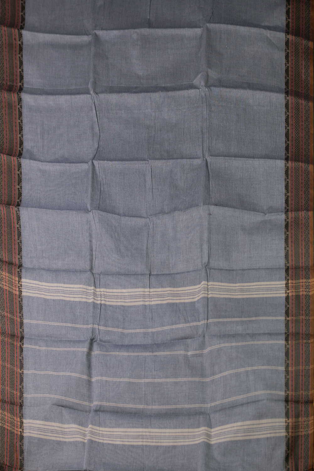 Pewter Grey Kanchipuram Cotton saree - Image 2