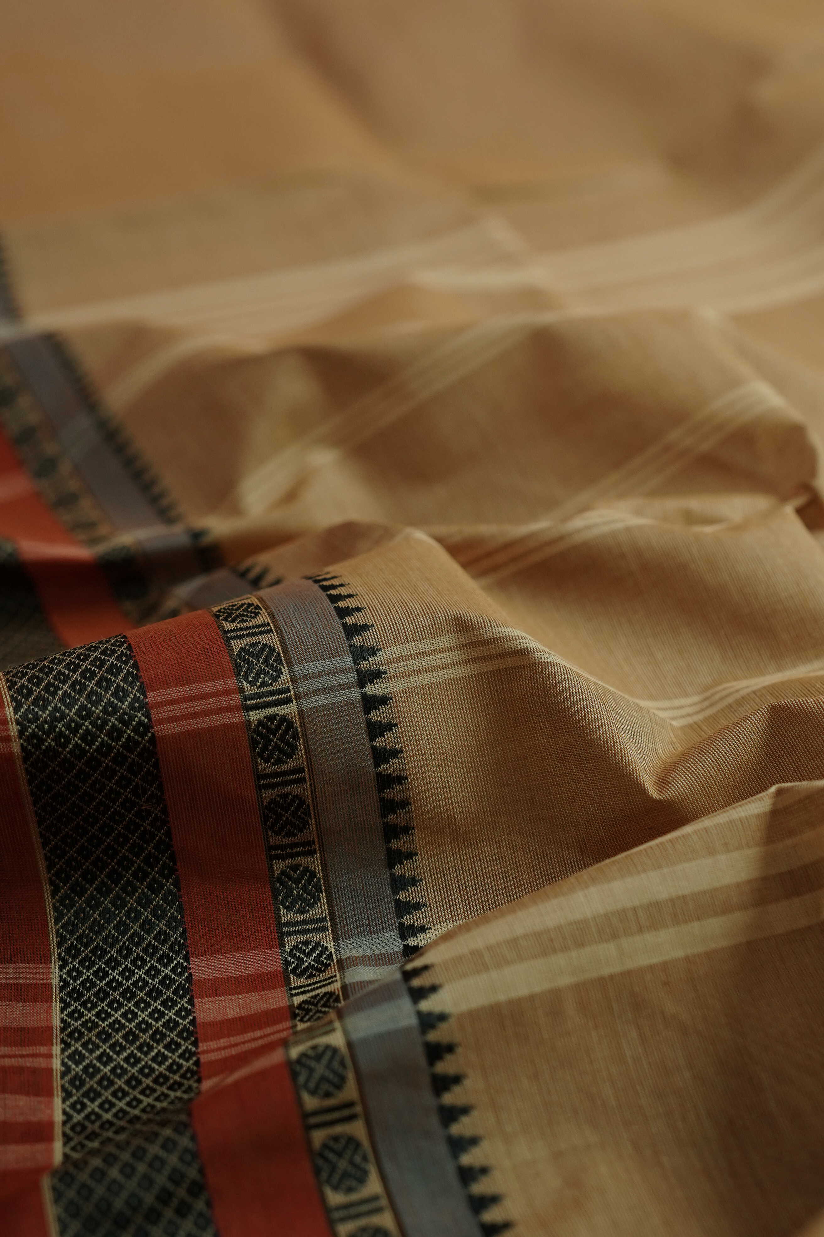 Shade of Beige Kanchipuram Cotton saree - Image 3