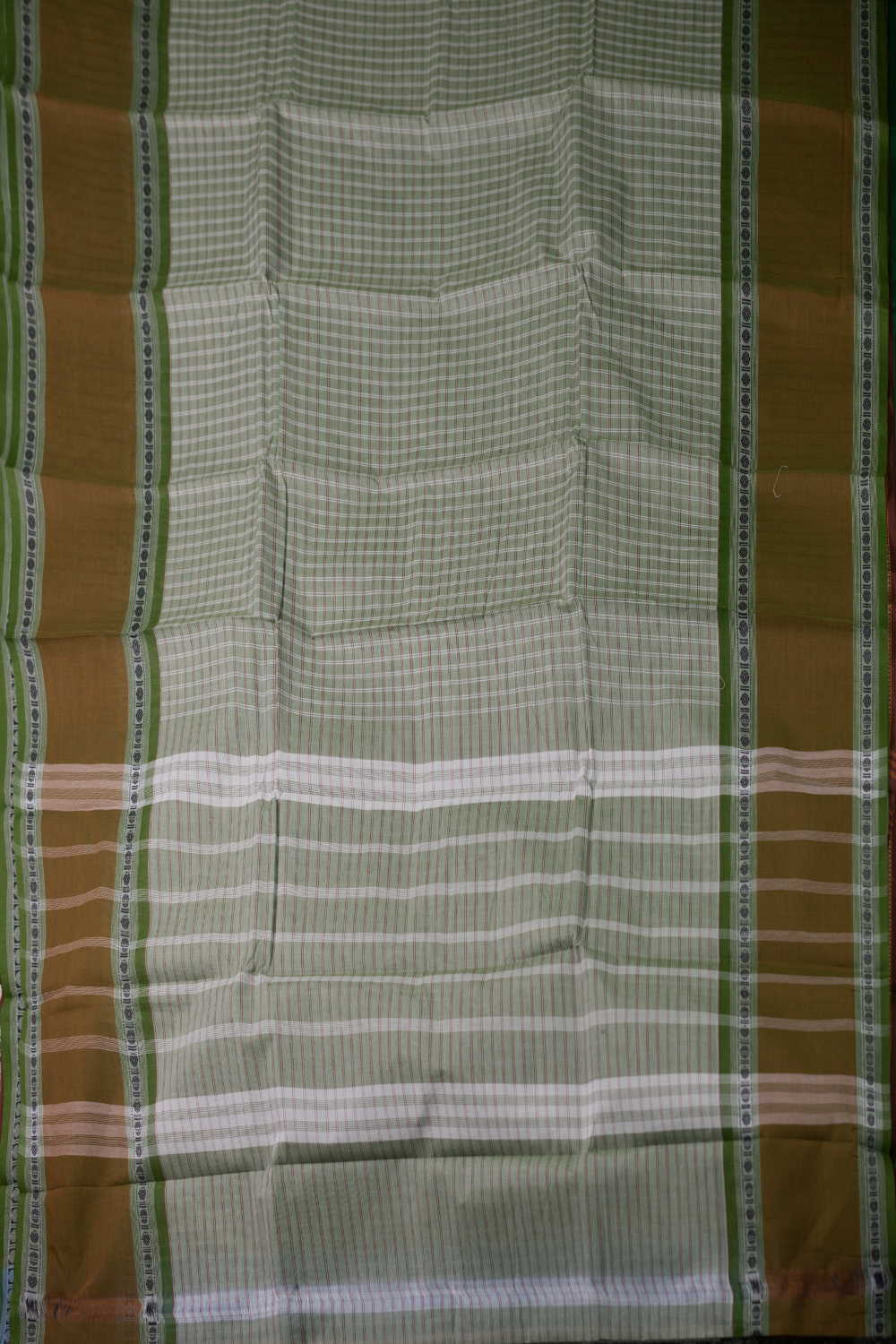 Creamy Green Kanchipuram Cotton saree - Image 2