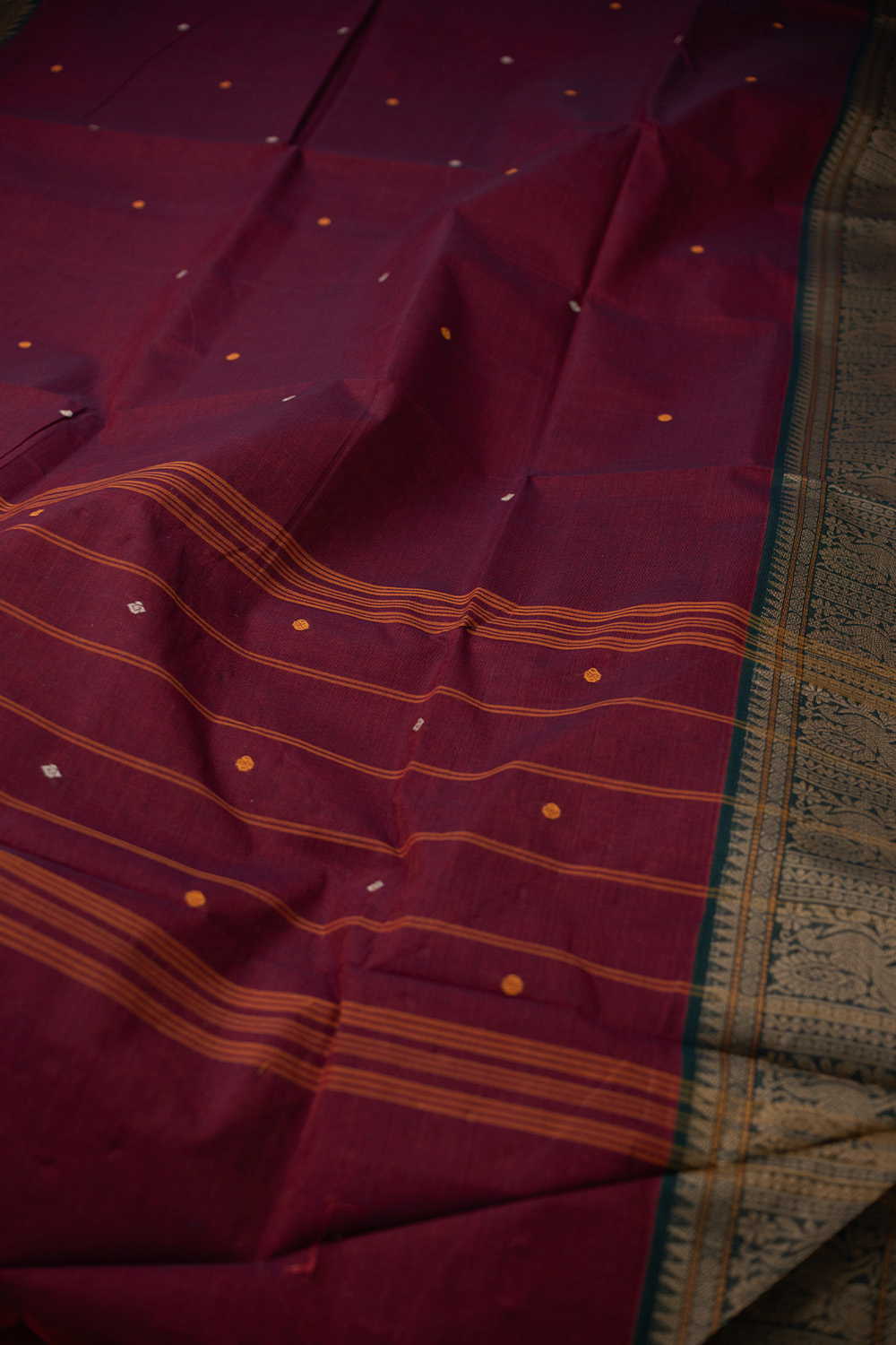 Pink Kanchipuram Cotton saree - Image 3