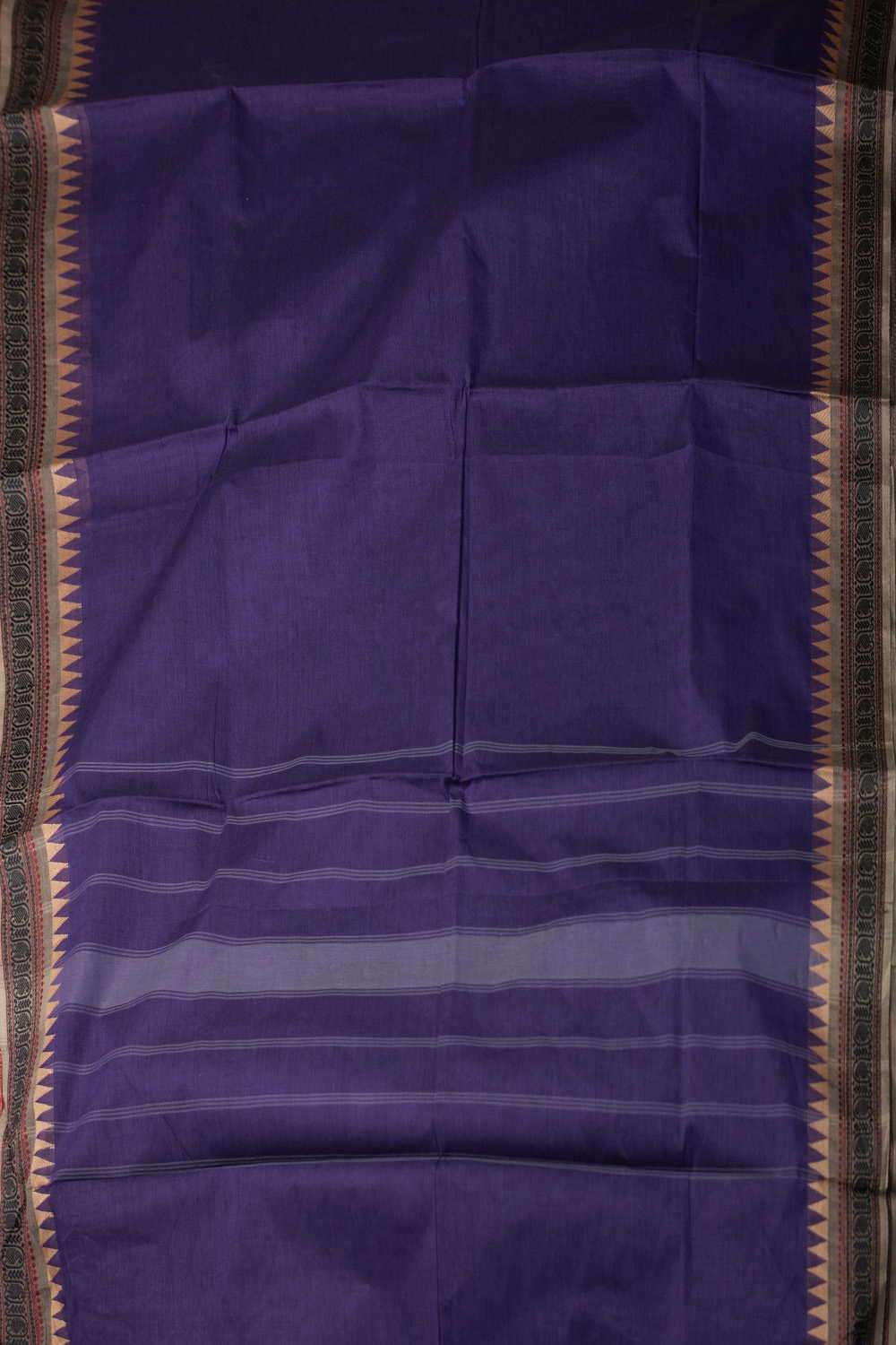 Velvet Purple Kanchipuram Cotton saree - Image 2