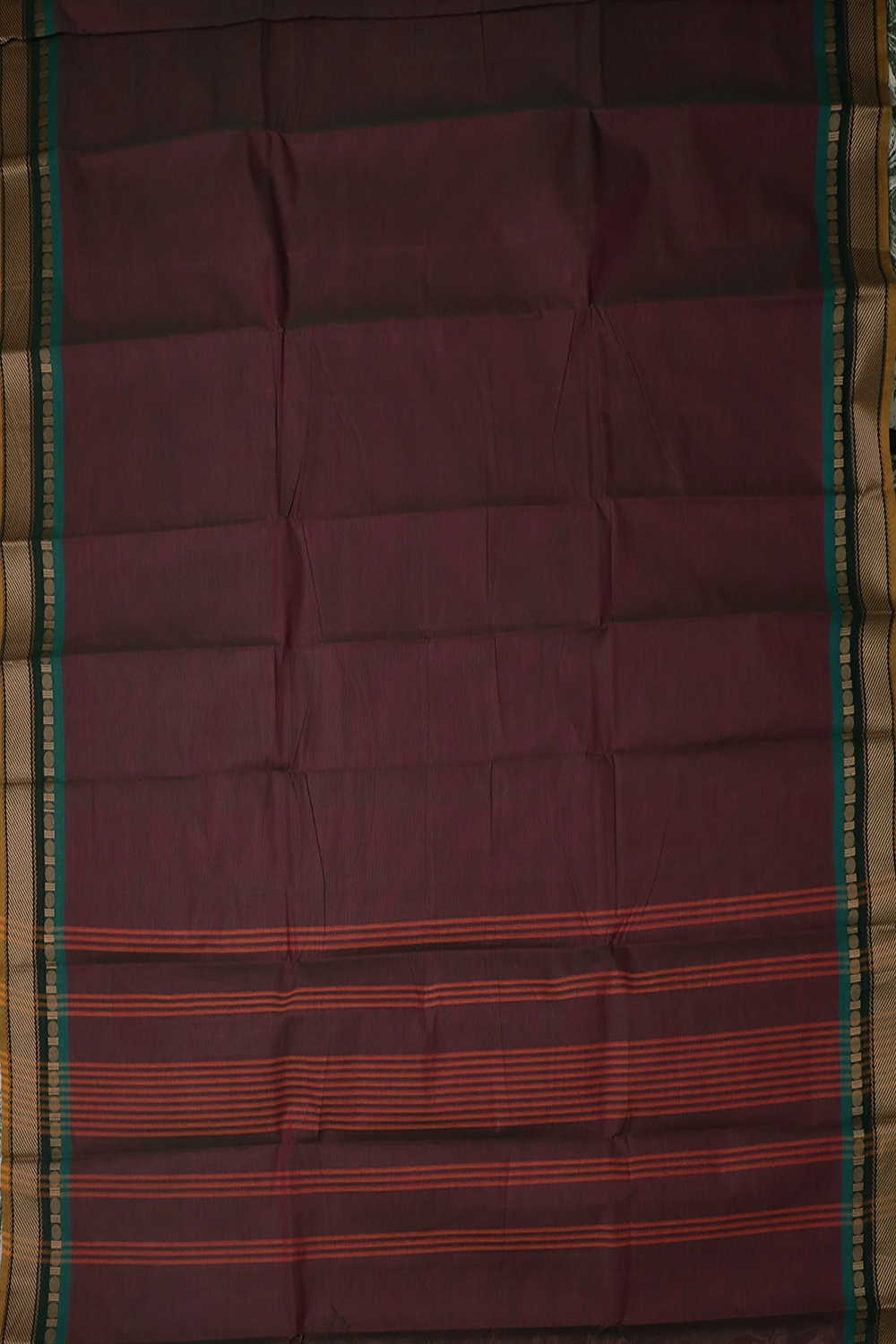 Dual Shaded Purple Kanchipuram Cotton saree - Image 2