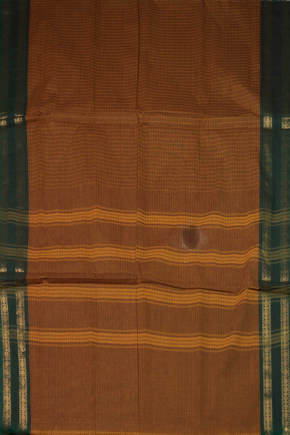 Dual Shaded Yellow - 9 Yards Kanchipuram Cotton saree - Image 2