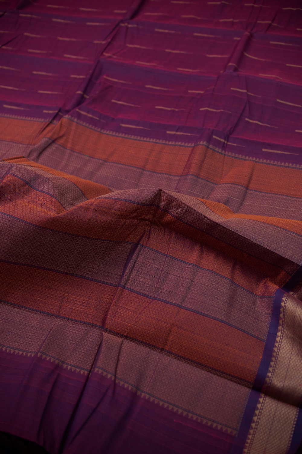 Butta on Purple Kanchipuram Cotton saree - Image 3