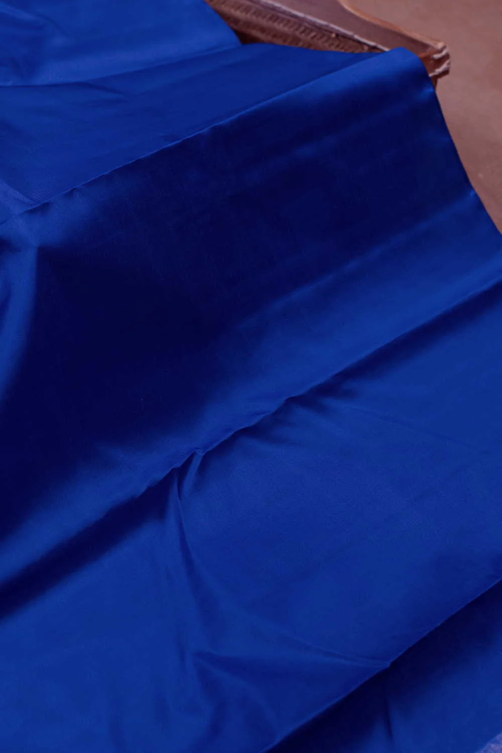 Dark Royal Blue Kanchipuram Silk Fabric - Image 4