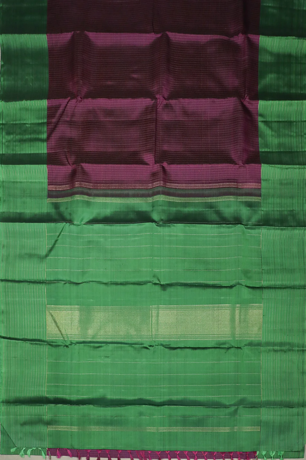 Magenta Pink with Checkered Kanchipuram Silk saree - Image 2