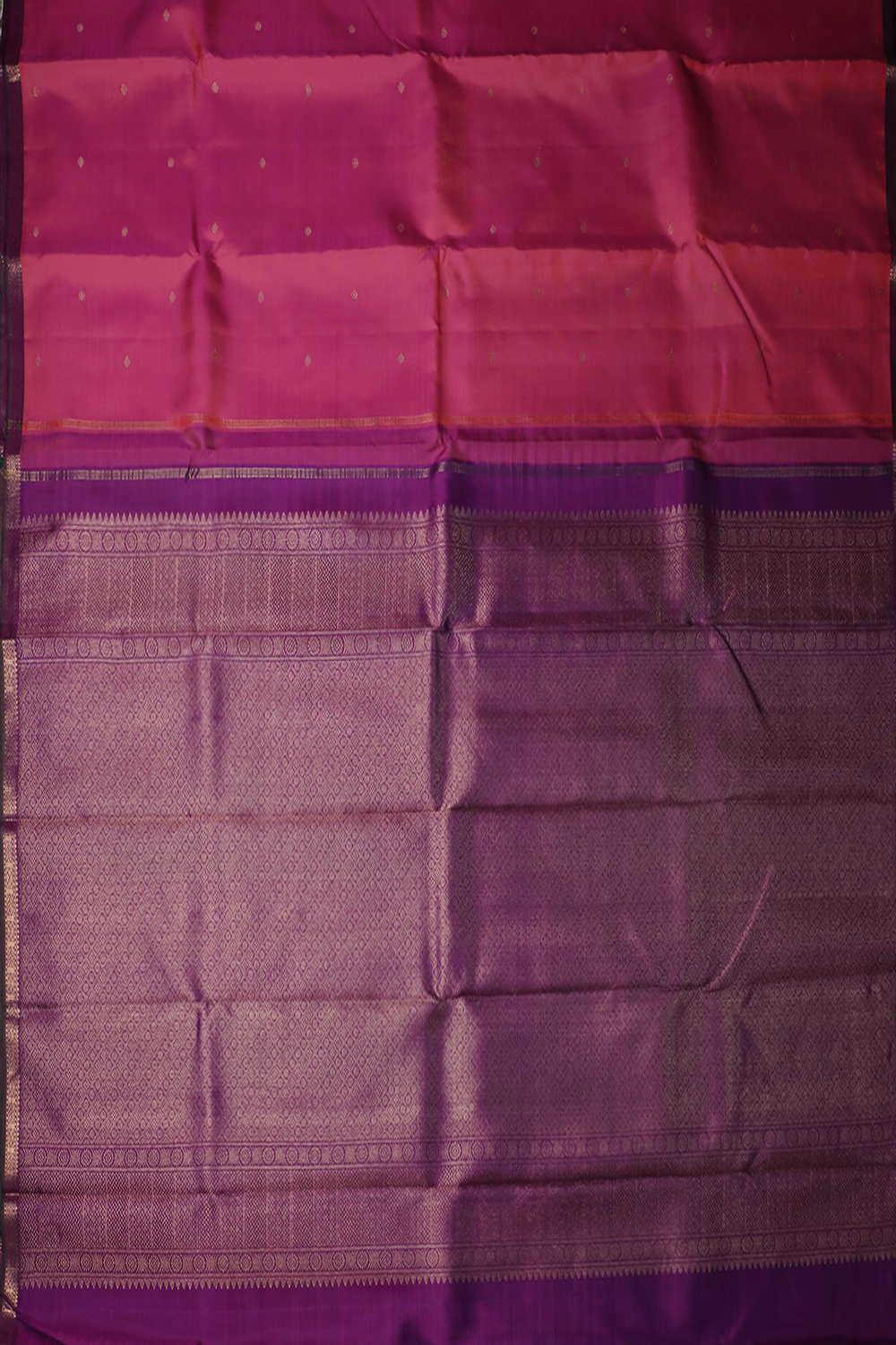 Zari Butti on Dual Shaded Pink Kanchipuram Silk saree - Image 2