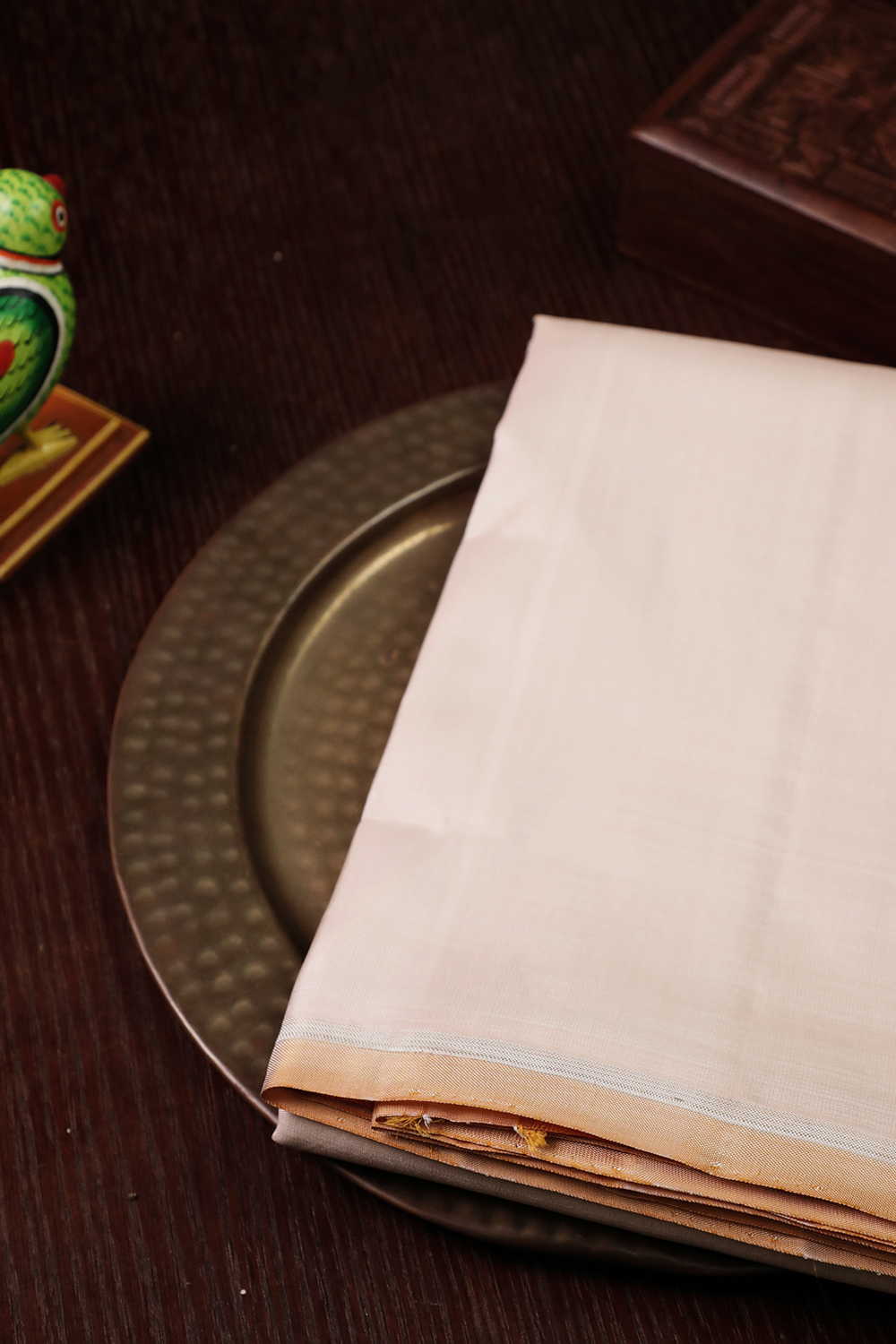 Cream with Yellow Pallu Kanchipuram Silk saree