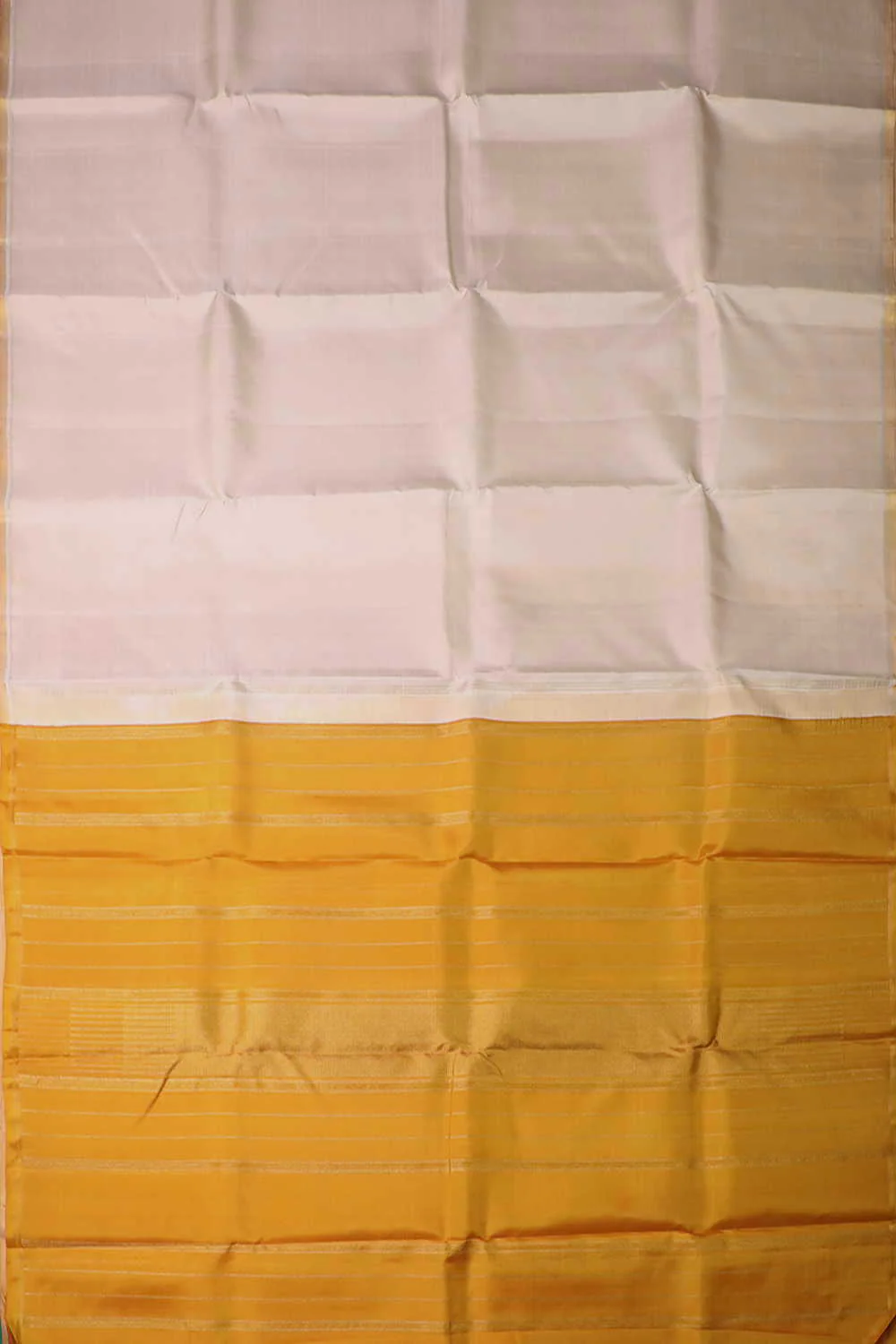 Cream with Yellow Pallu Kanchipuram Silk saree - Image 2