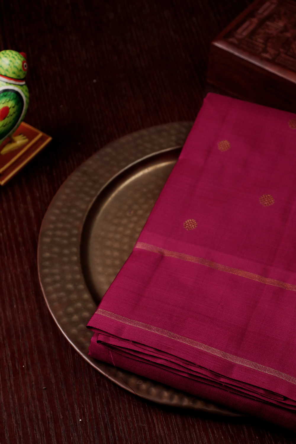 Pure Zari Butta - Pink Kanchipuram Silk saree