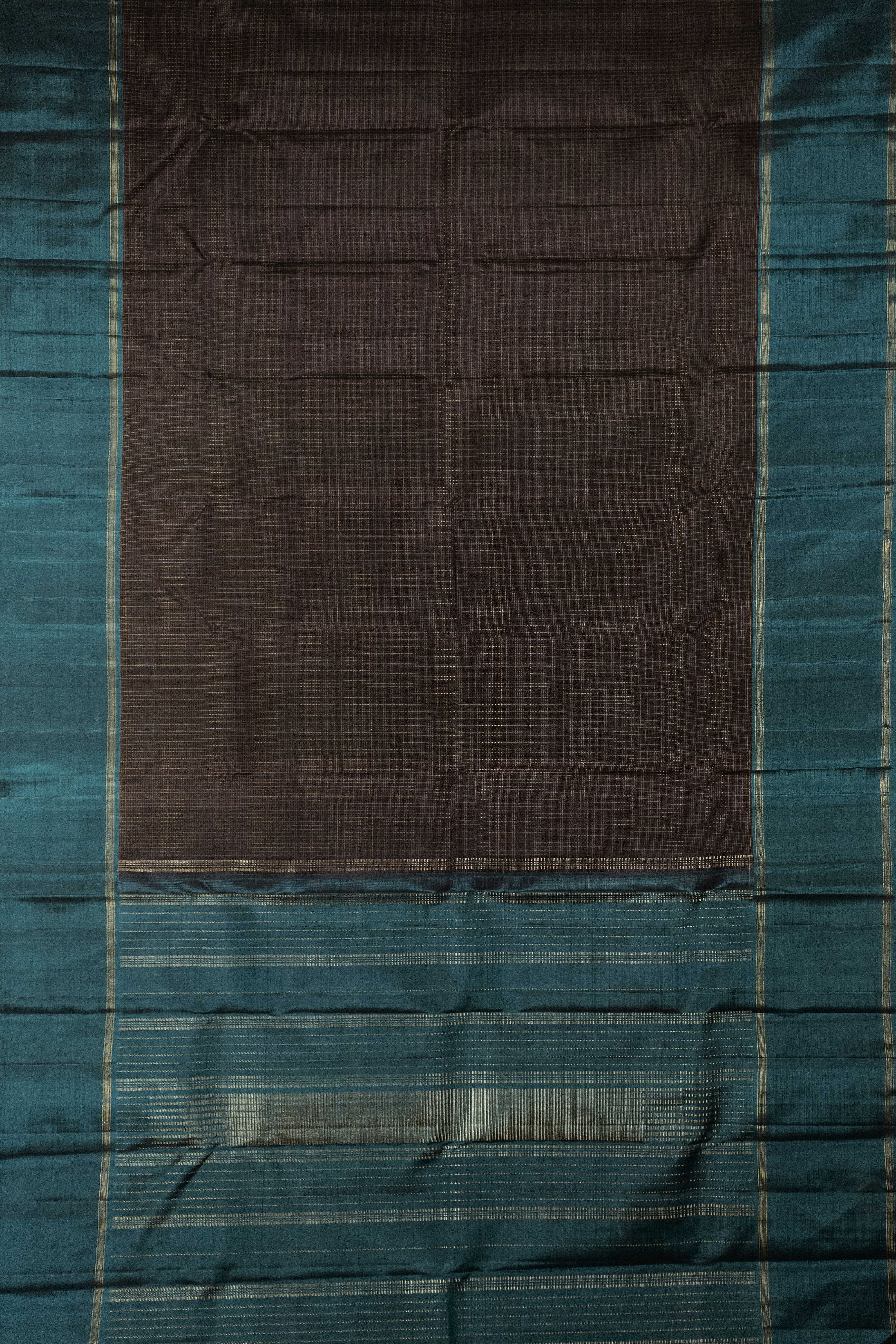 Chocolate Brown Kanchipuram Silk saree - Image 2