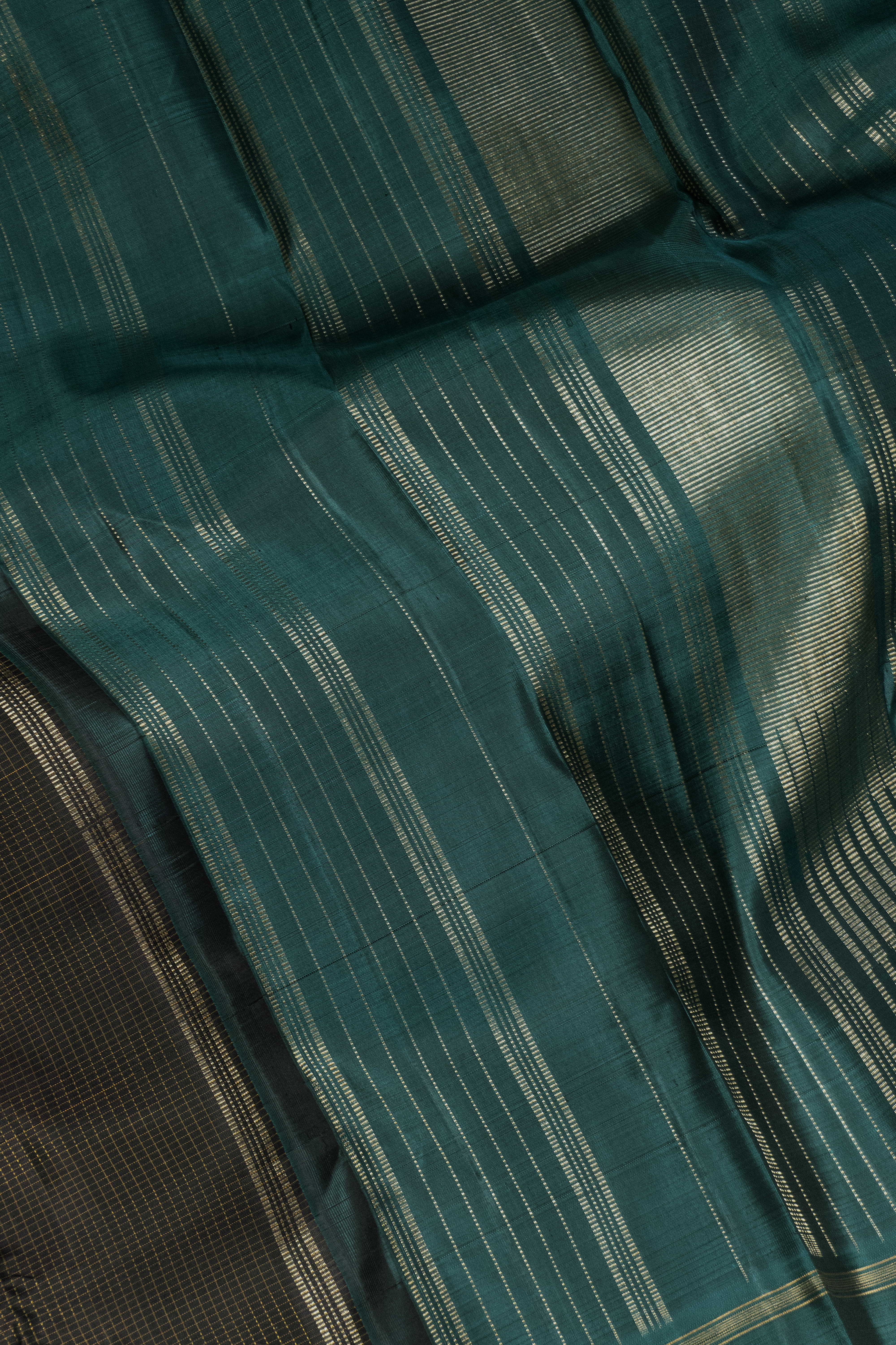 Chocolate Brown Kanchipuram Silk saree - Image 3