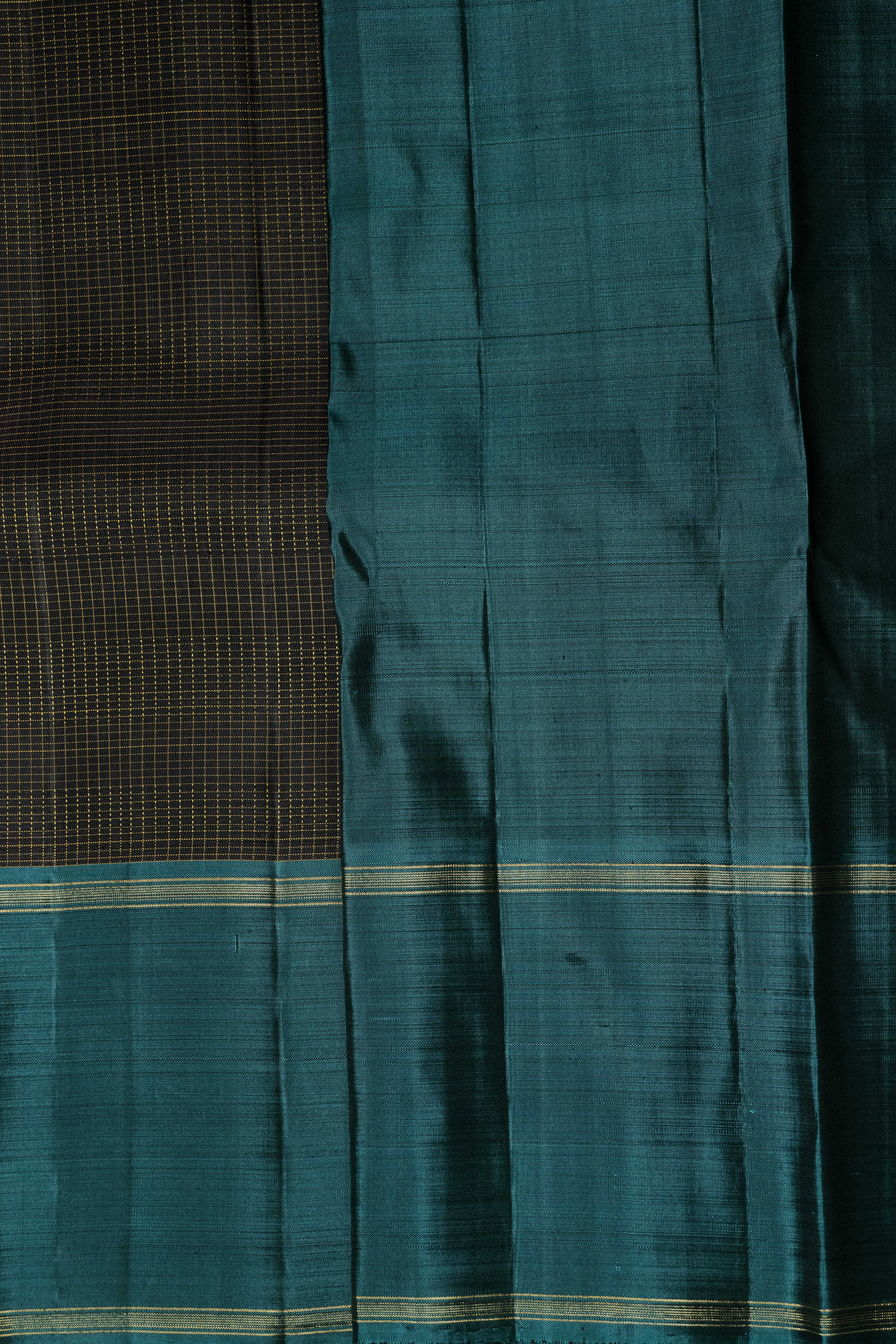 Chocolate Brown Kanchipuram Silk saree - Image 4
