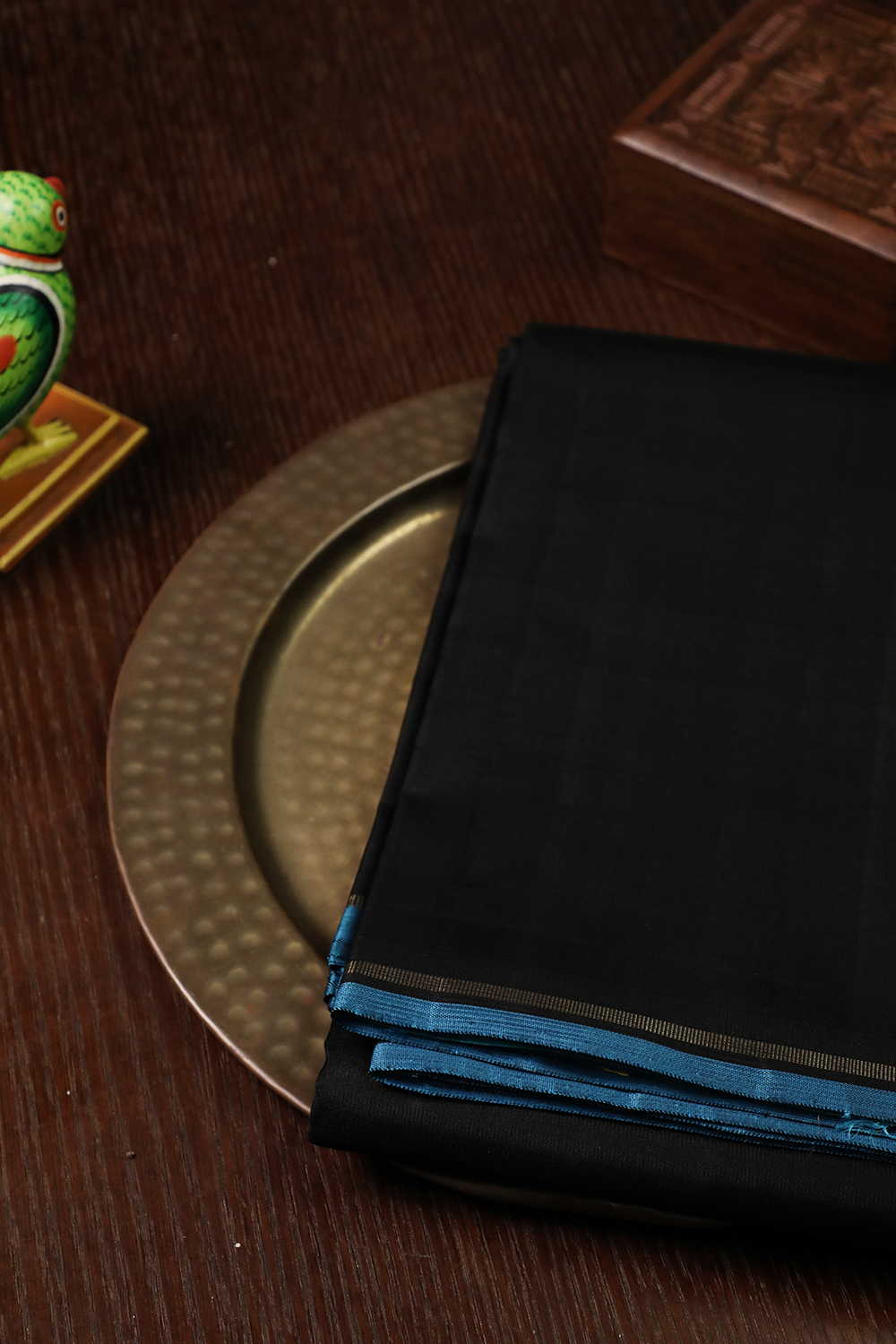 Black with Shaded Green Pallu Kanchipuram Silk saree