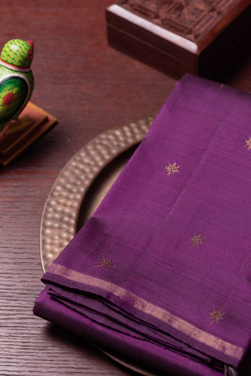 Zari Butti - Purple Kanchipuram Silk saree